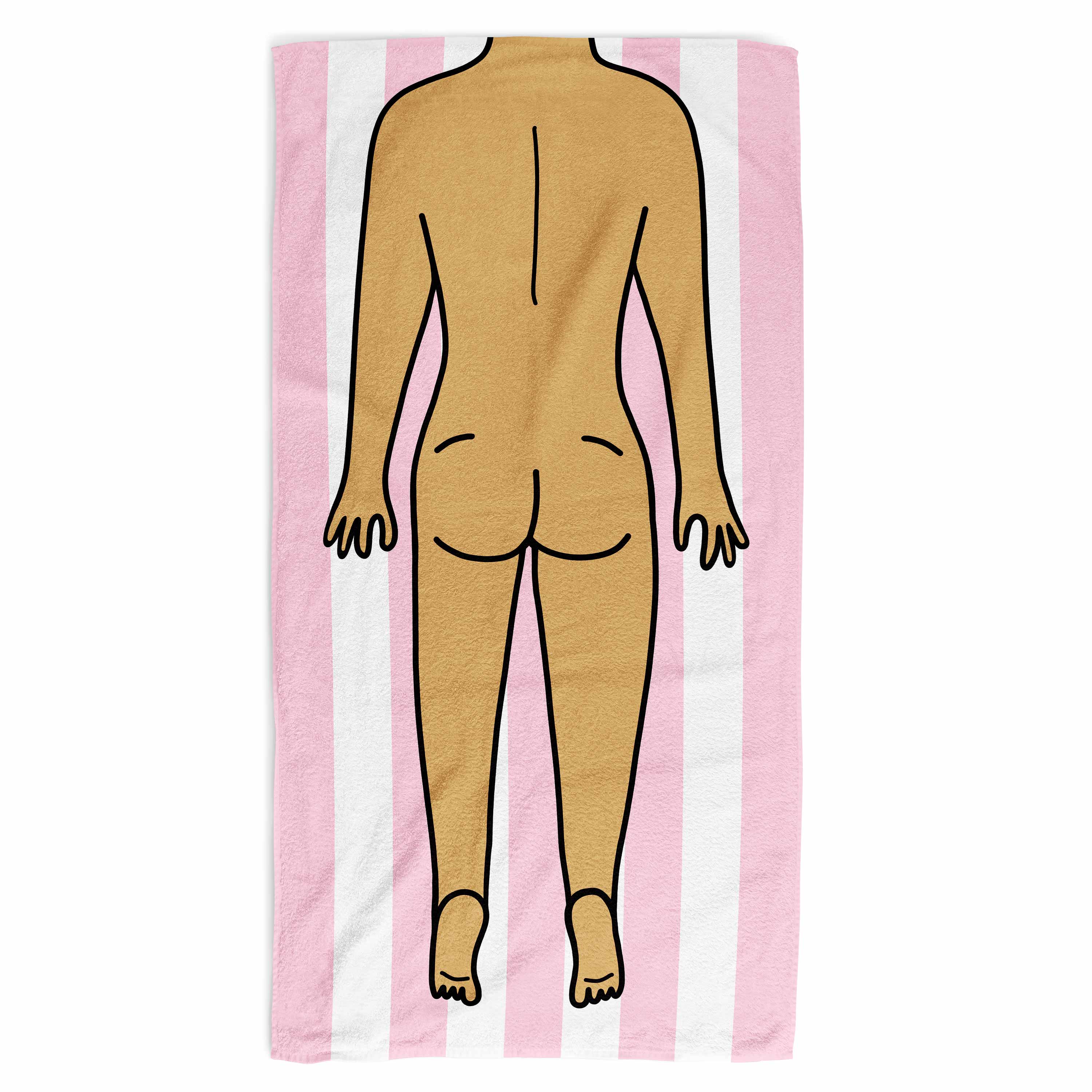 Nude Woman Back Beach Towel