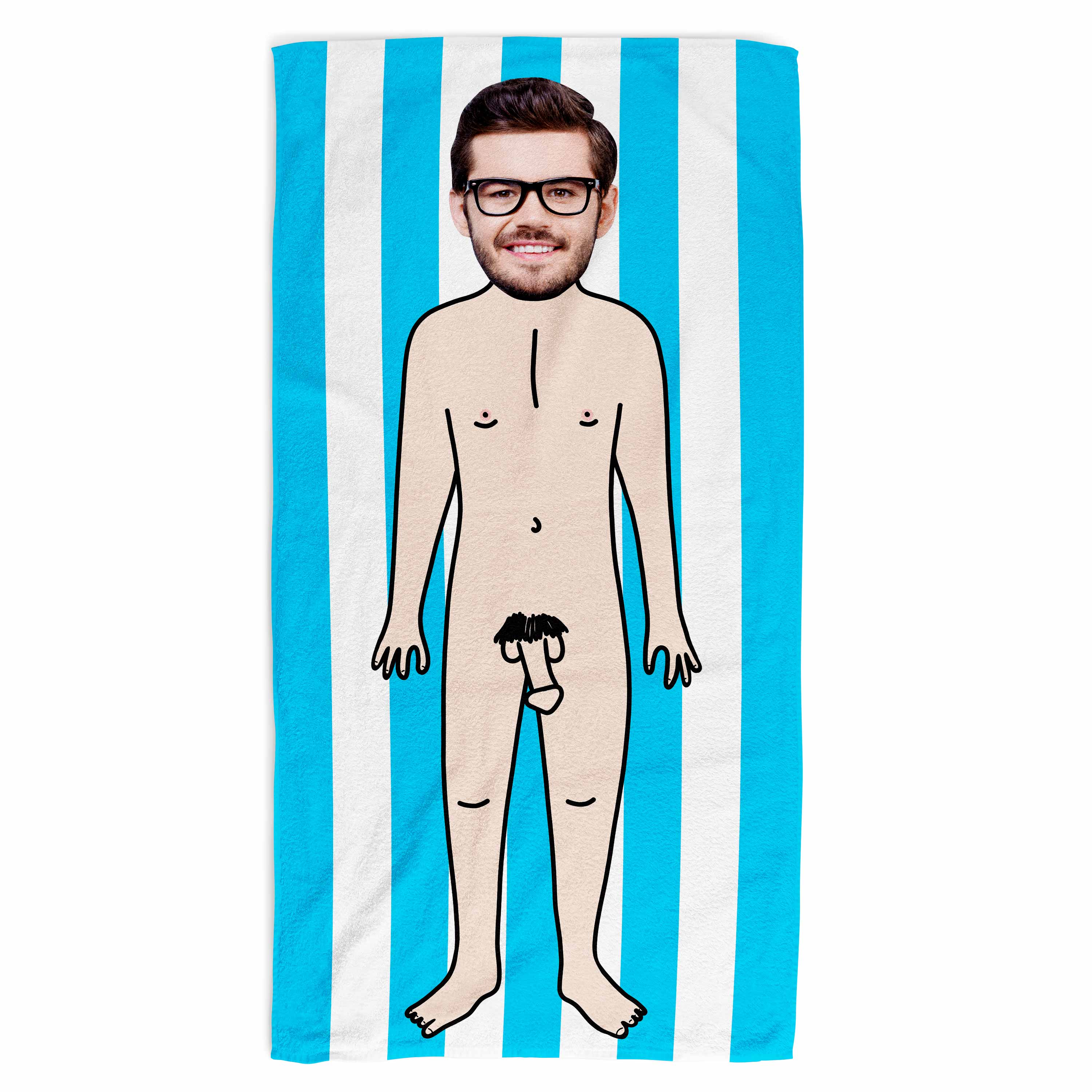 Nude Man Front Beach Towel