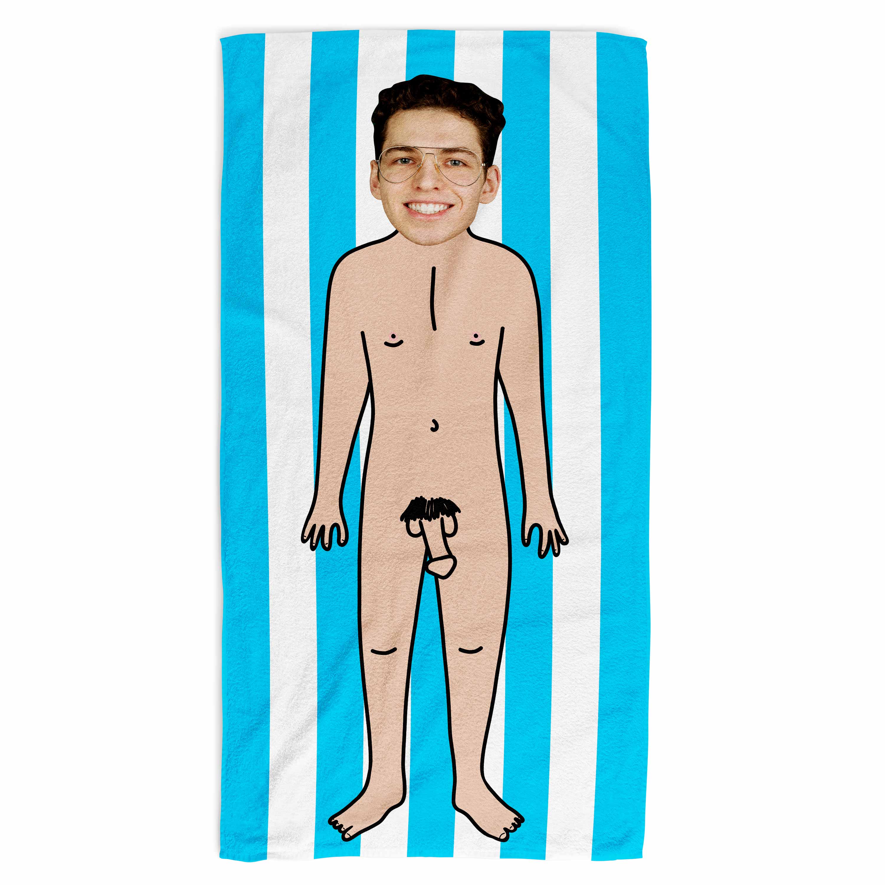 Nude Man Front Beach Towel