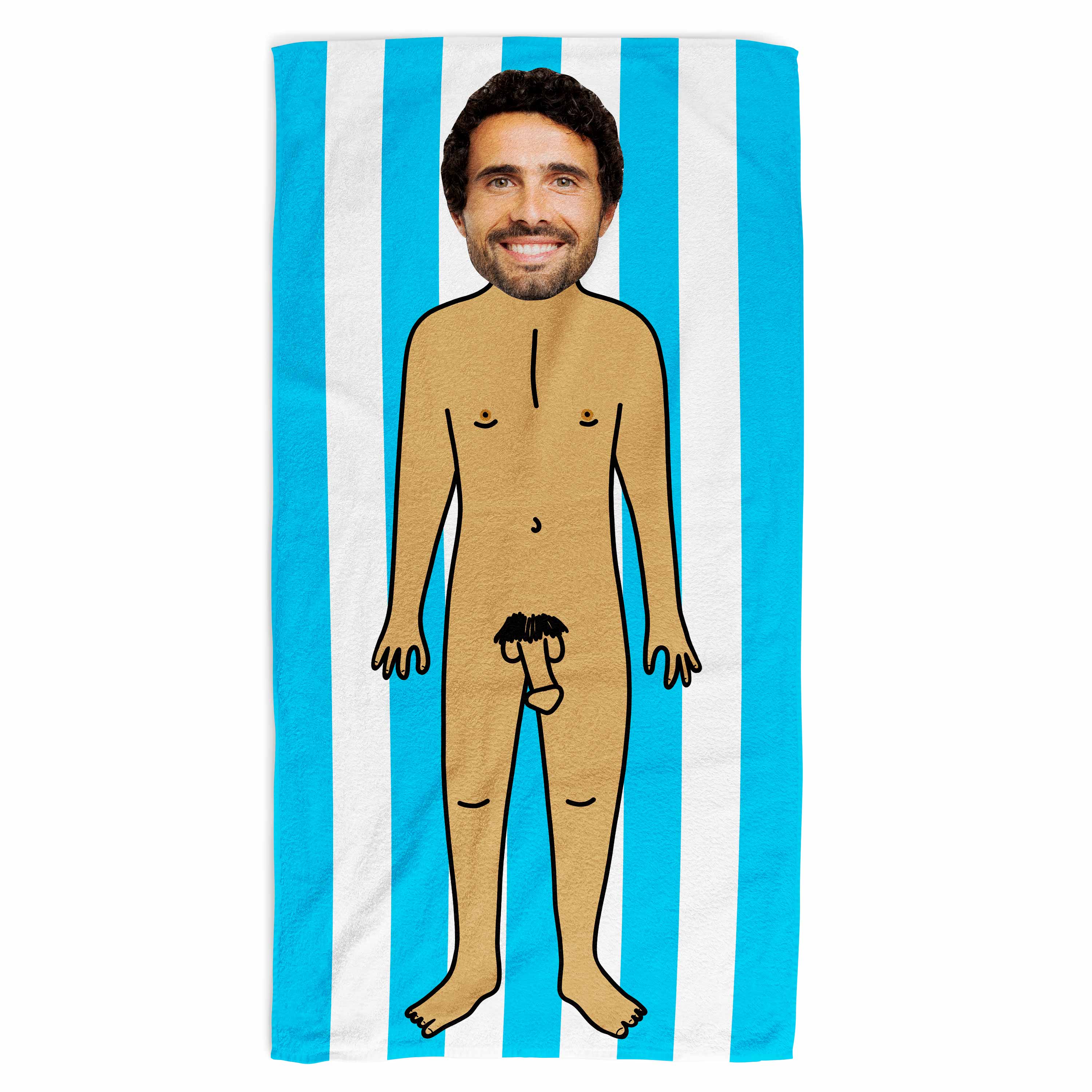 Nude Man Front Beach Towel