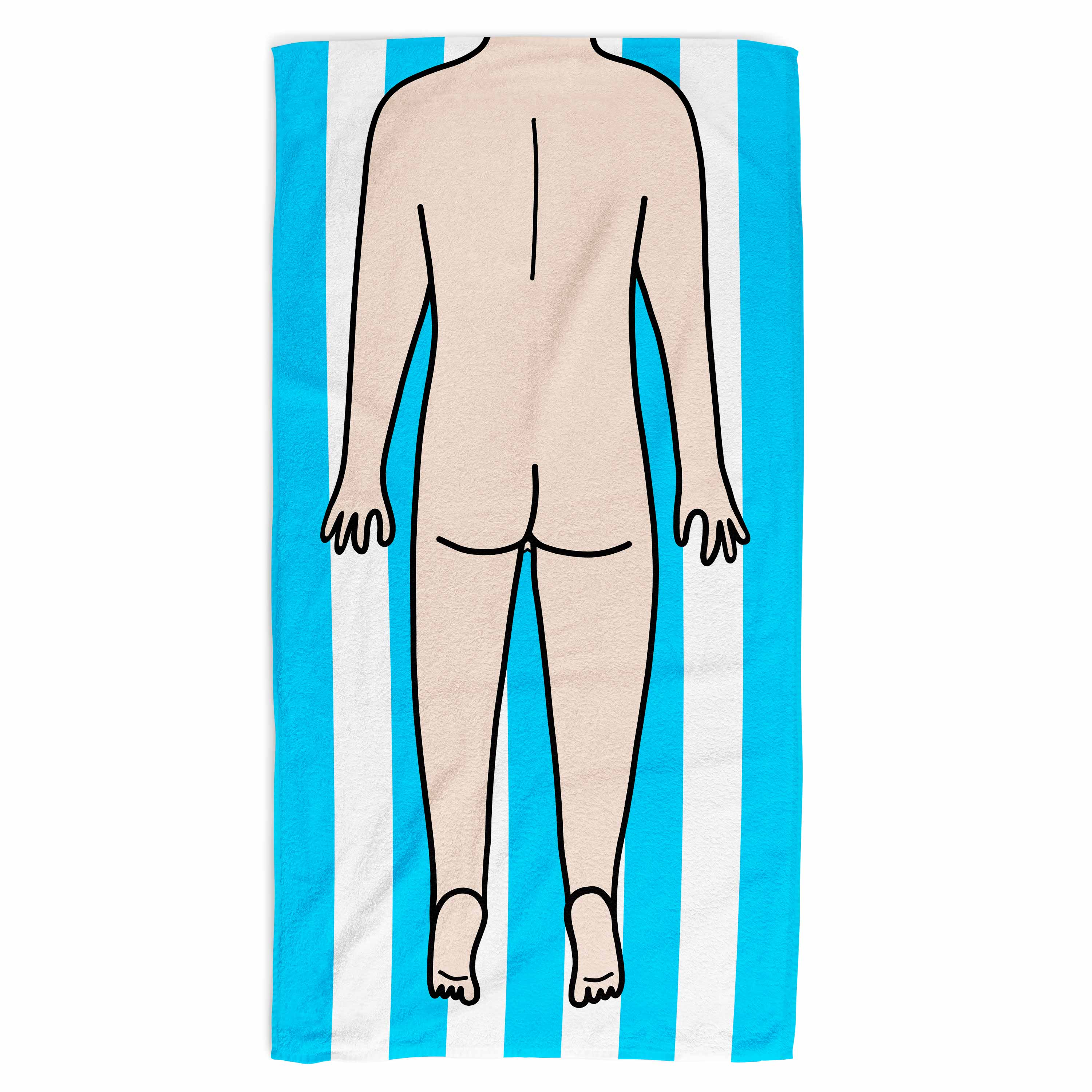 Nude Man Back Beach Towel