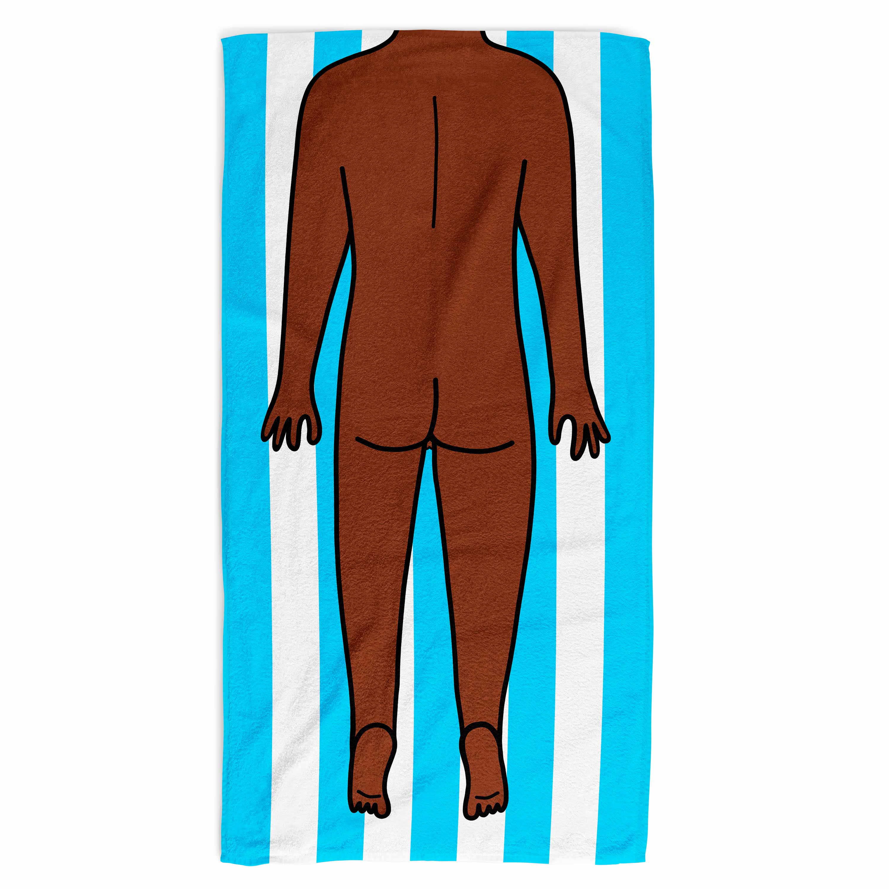 Nude Man Back Beach Towel