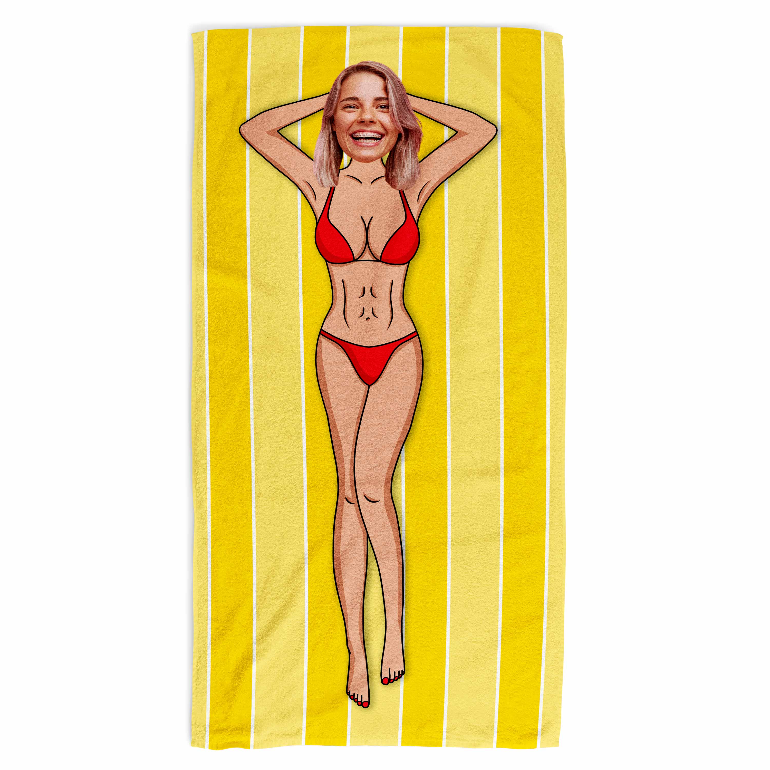 Sexy Beach Girl Personalised Beach Towel