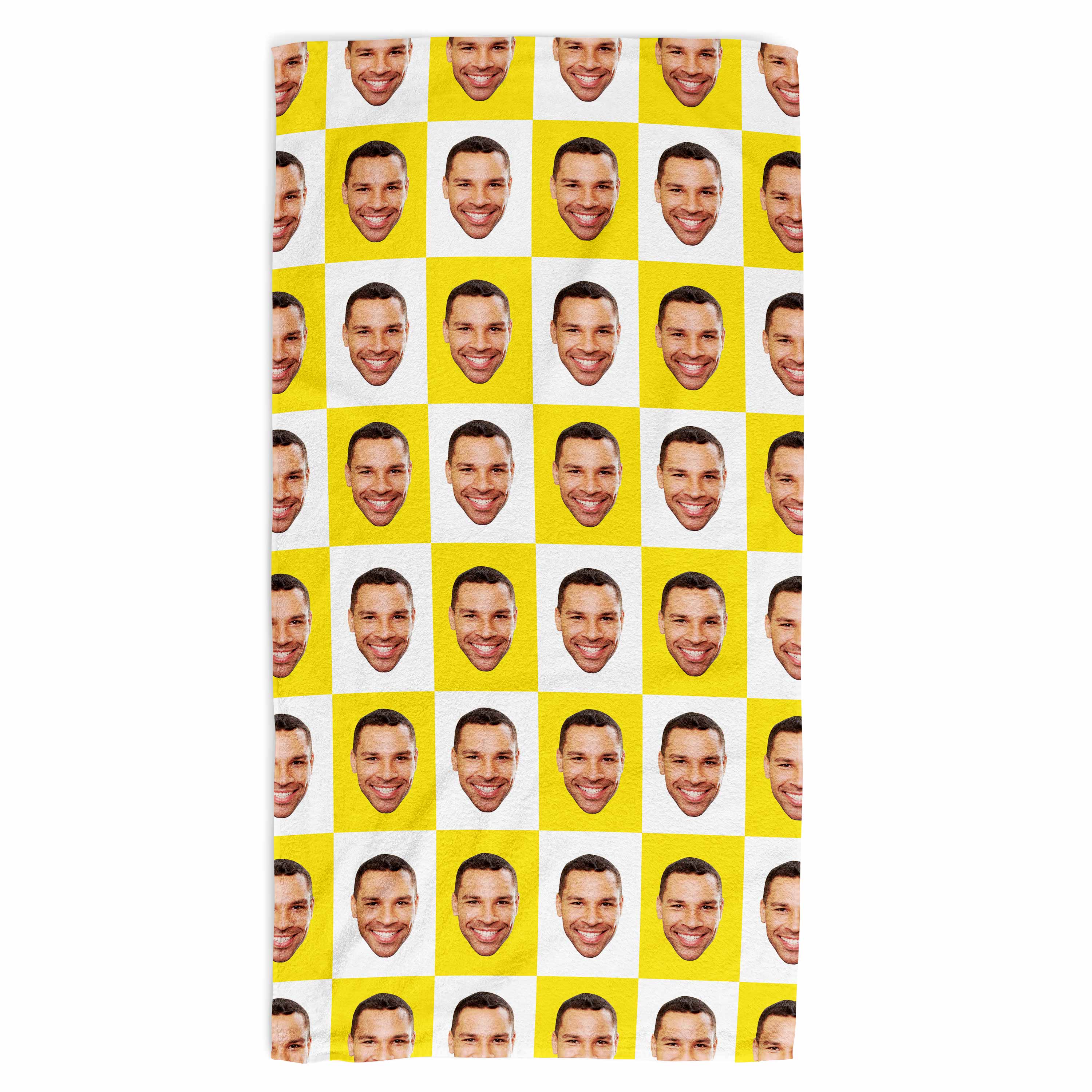 Chequered Face Personalised Beach Towel
