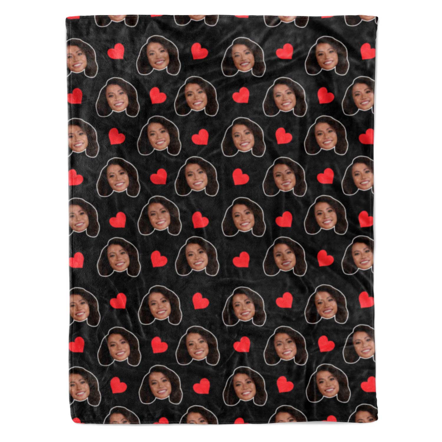 Face Hearts Personalised Blanket