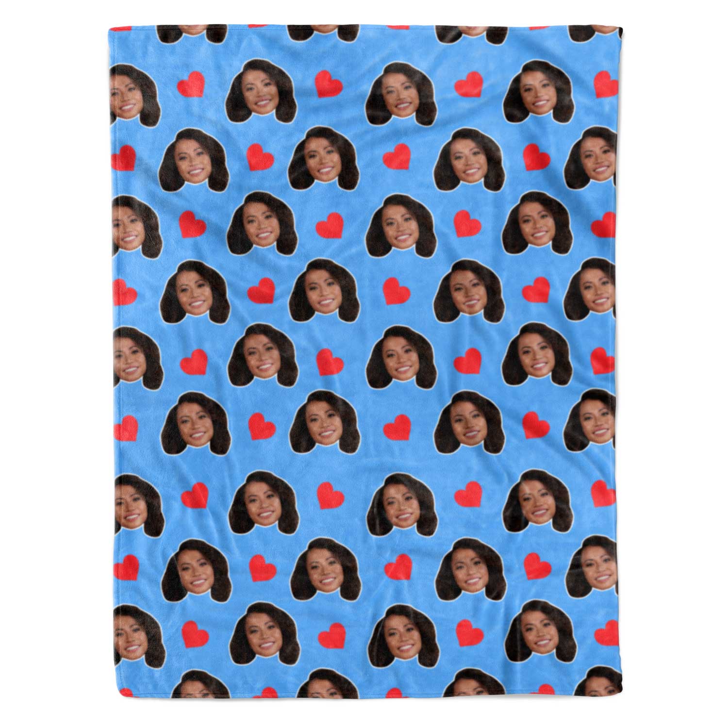 Face Hearts Personalised Blanket