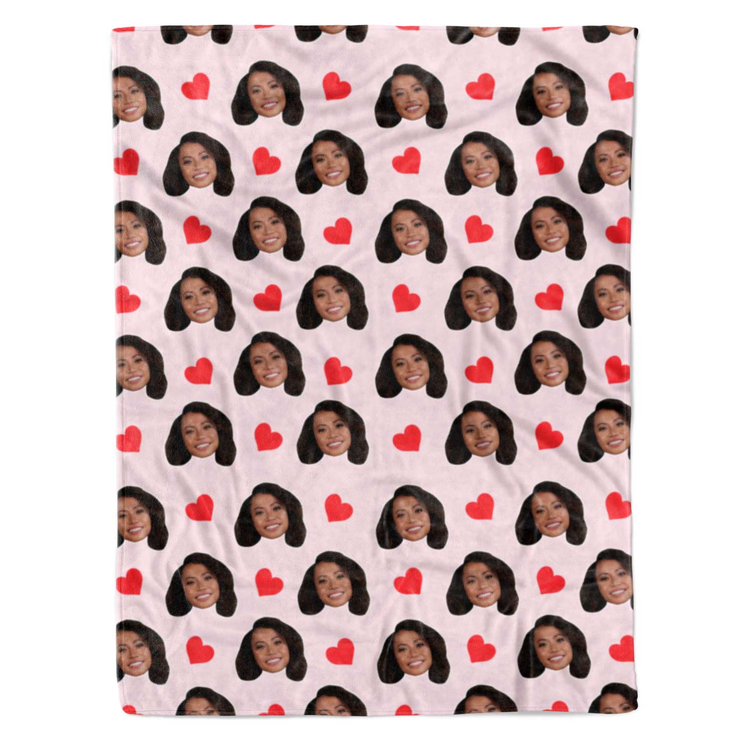 Face Hearts Personalised Blanket