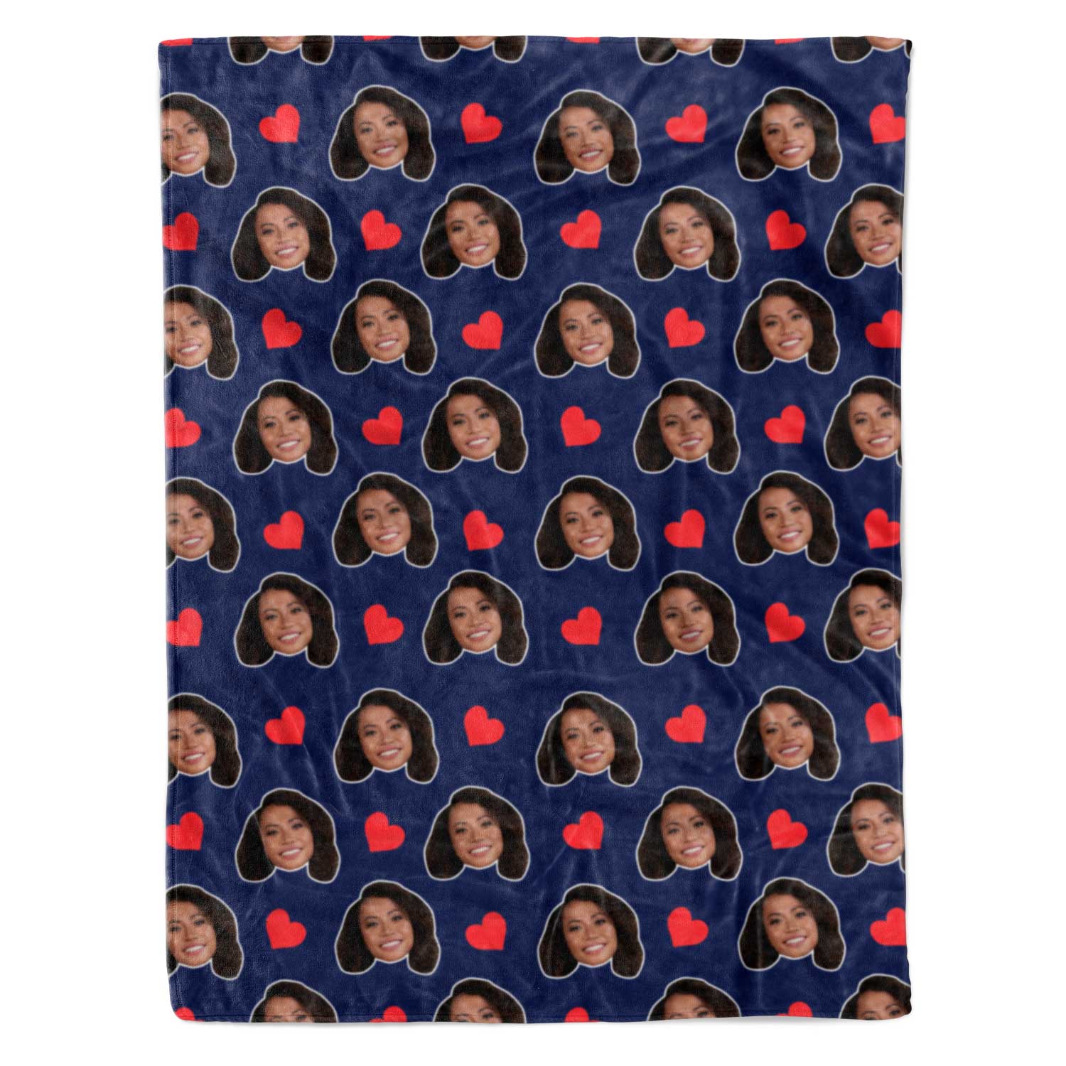 Face Hearts Personalised Blanket