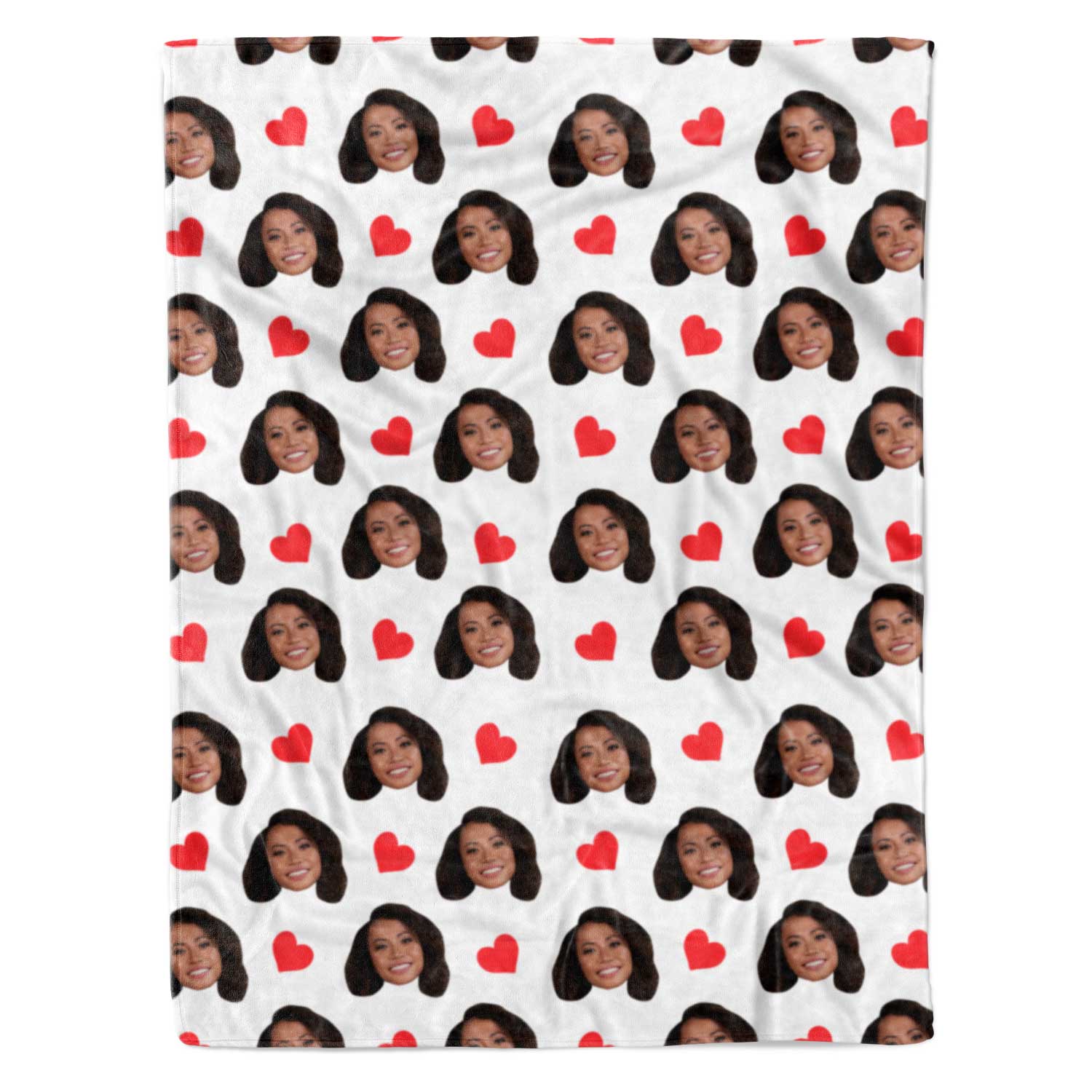 Face Hearts Personalised Blanket