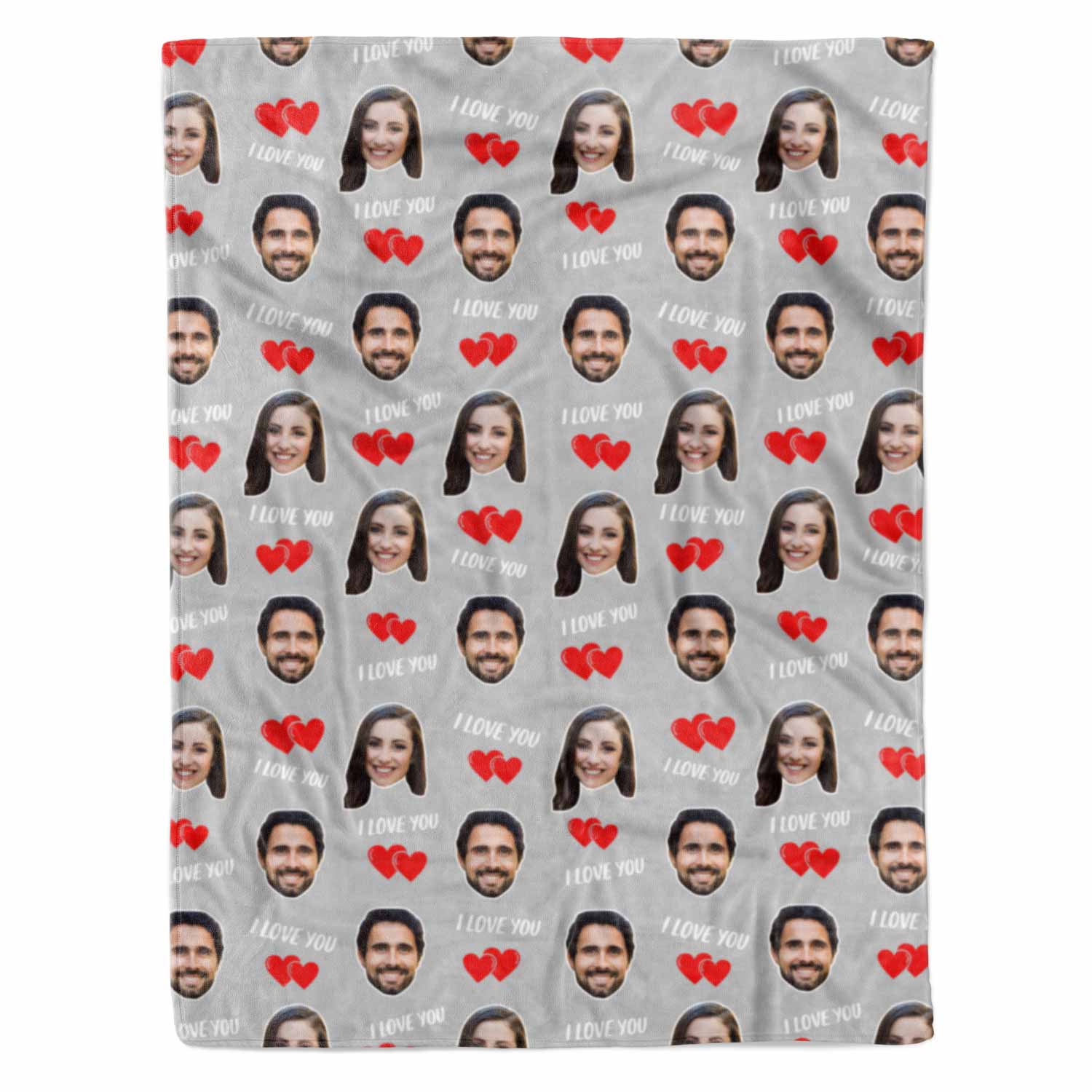 I Love You Couple Faces Personalised Blanket