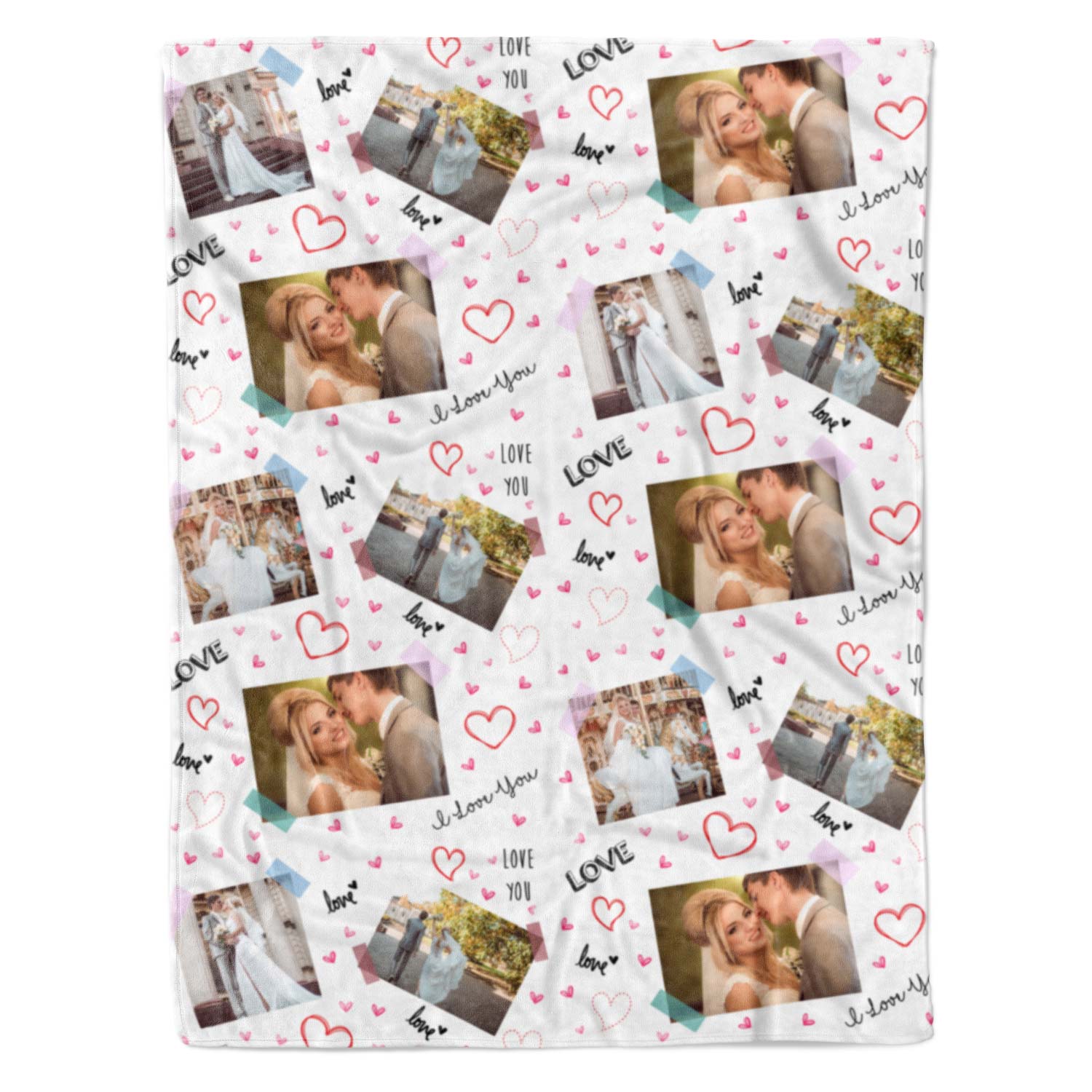 I Love You Scrap Book Collage Personalised Blanket