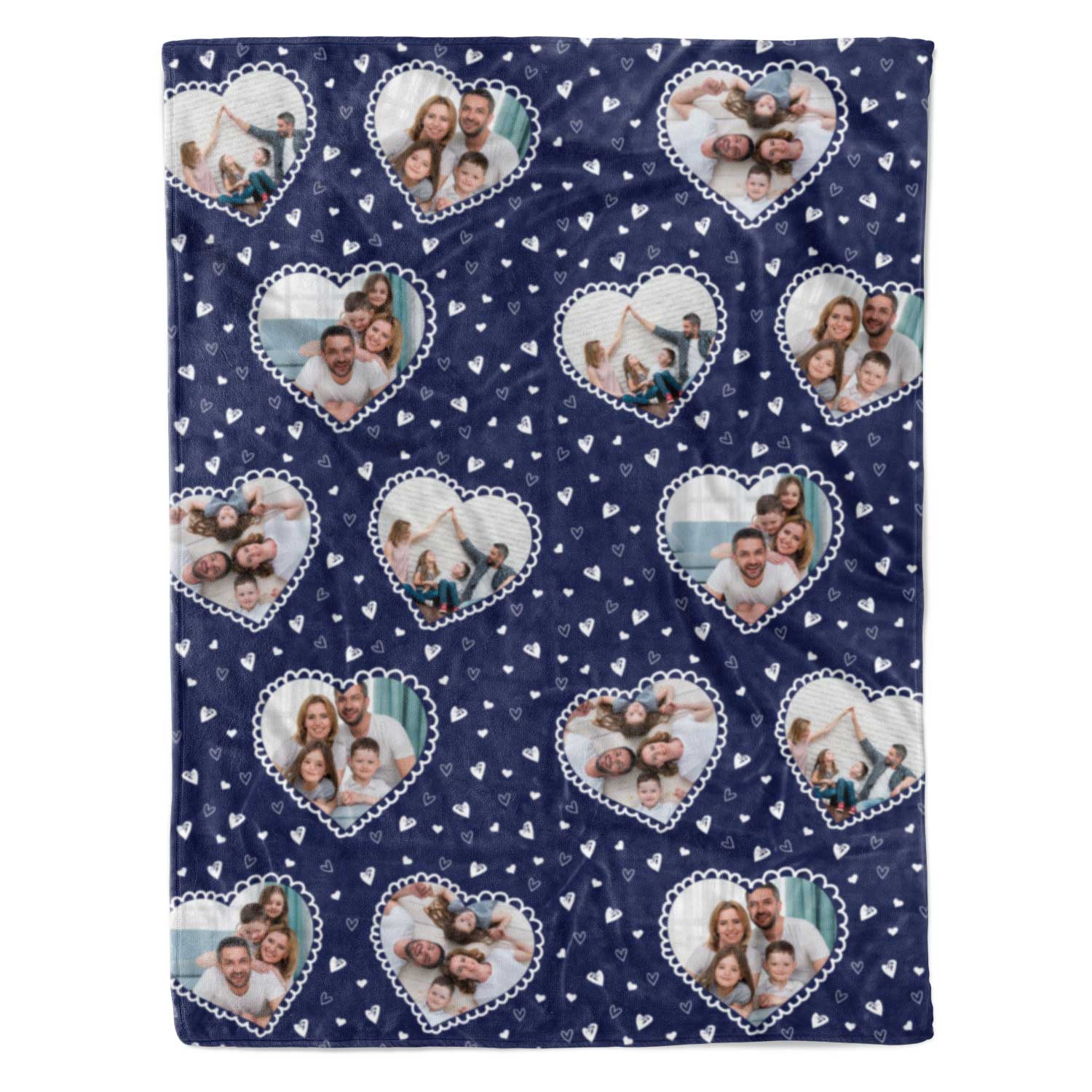 Lace Heart Photo Collage Personalised Blanket