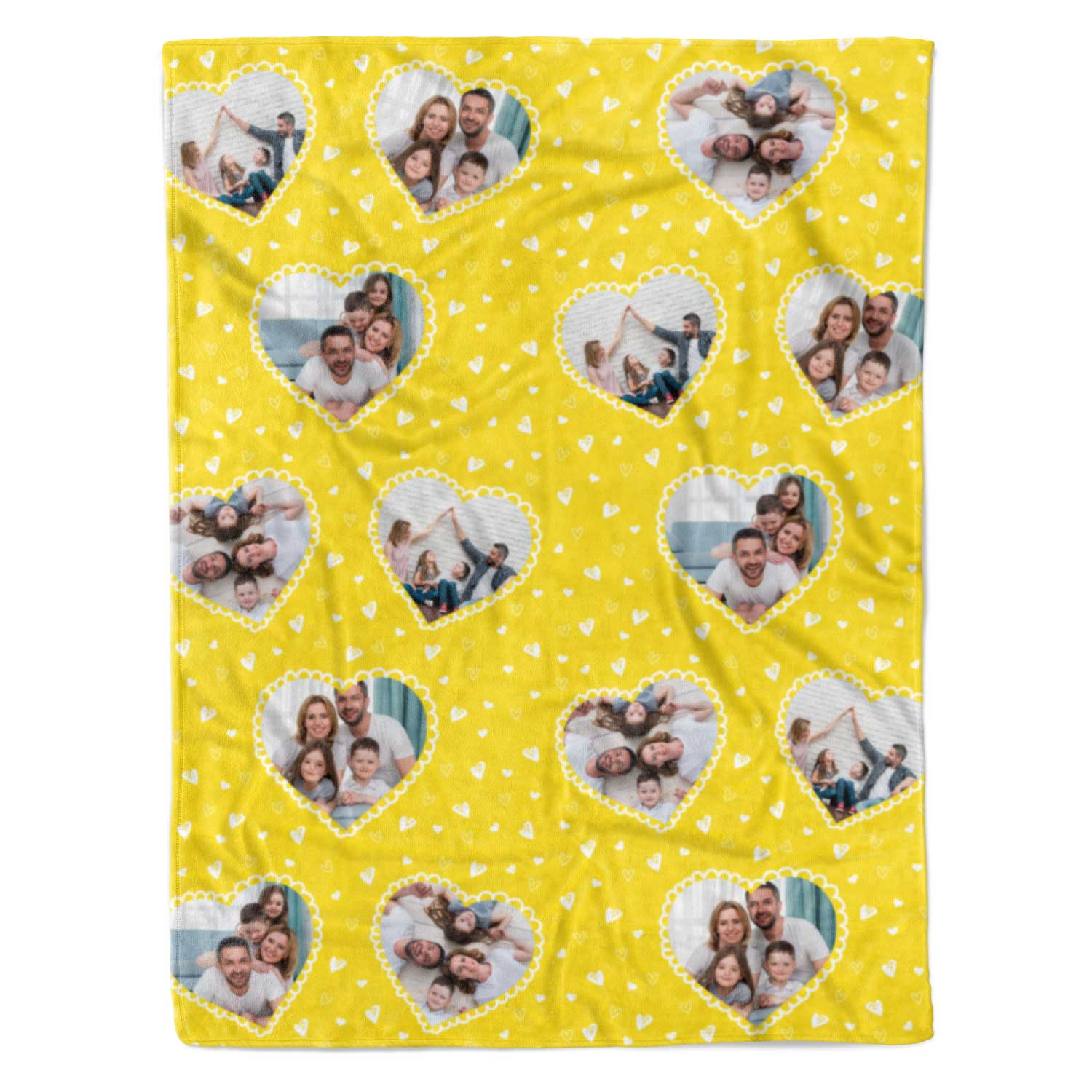 Lace Heart Photo Collage Personalised Blanket