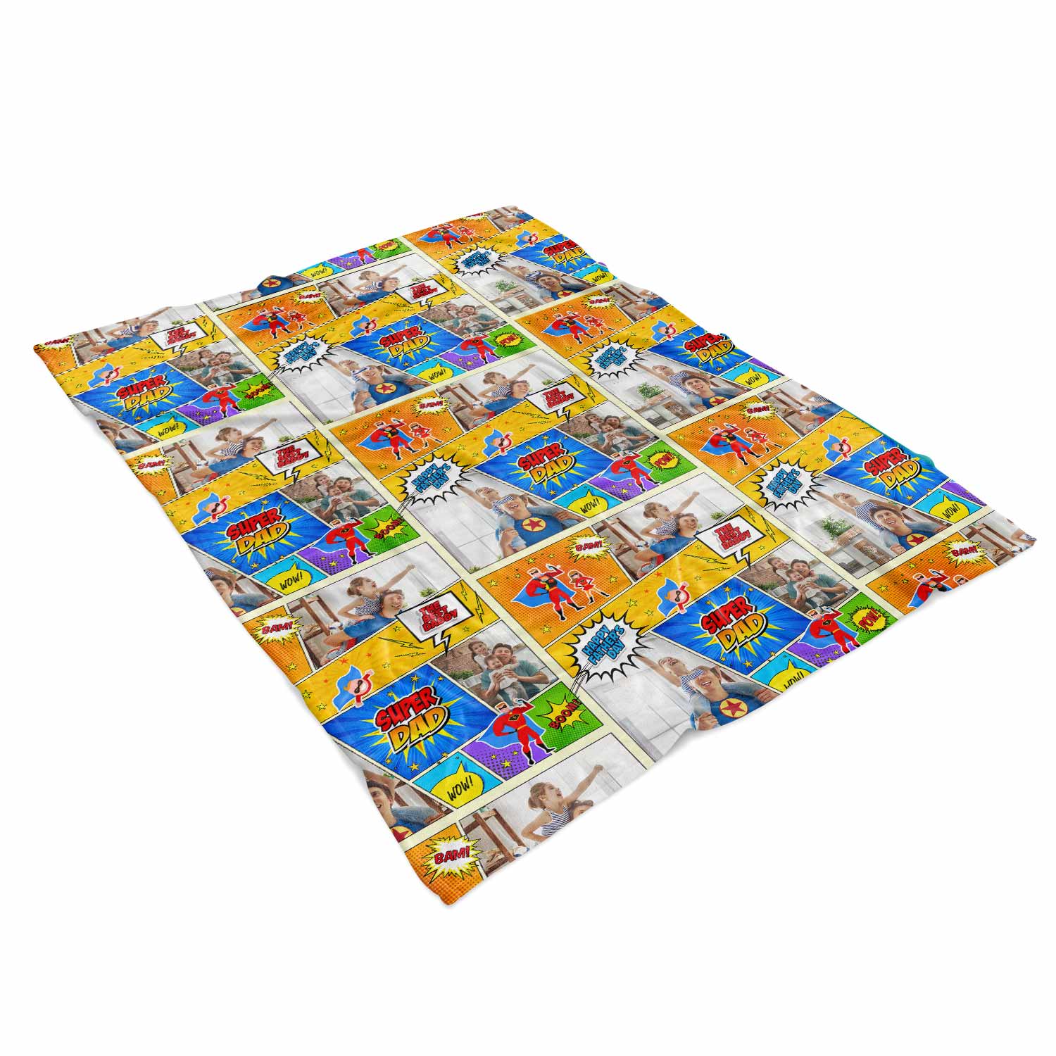 Super Dad Personalised Comic Strip Fathers Day Blanket