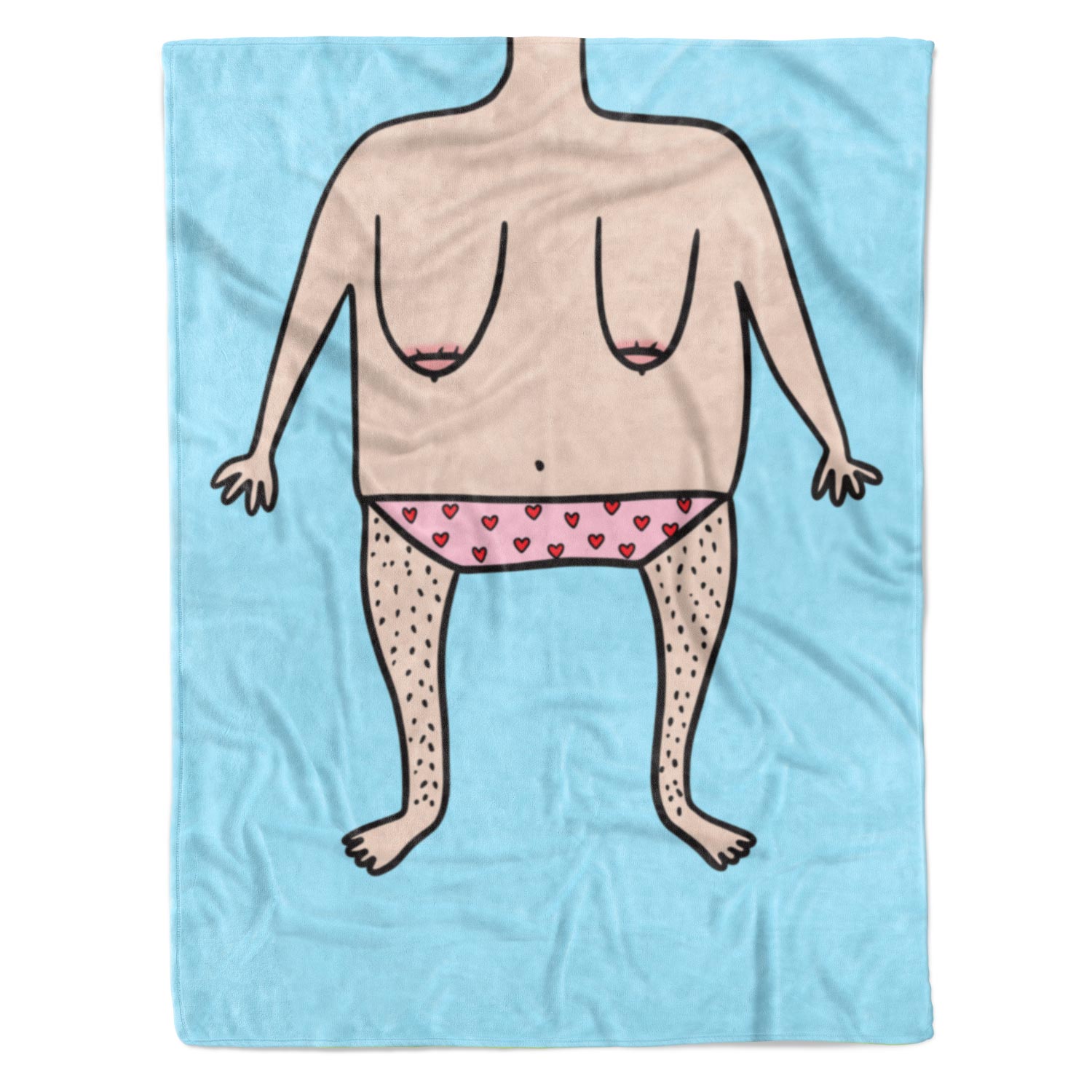 Funny Nude Doodle Personalised Blanket