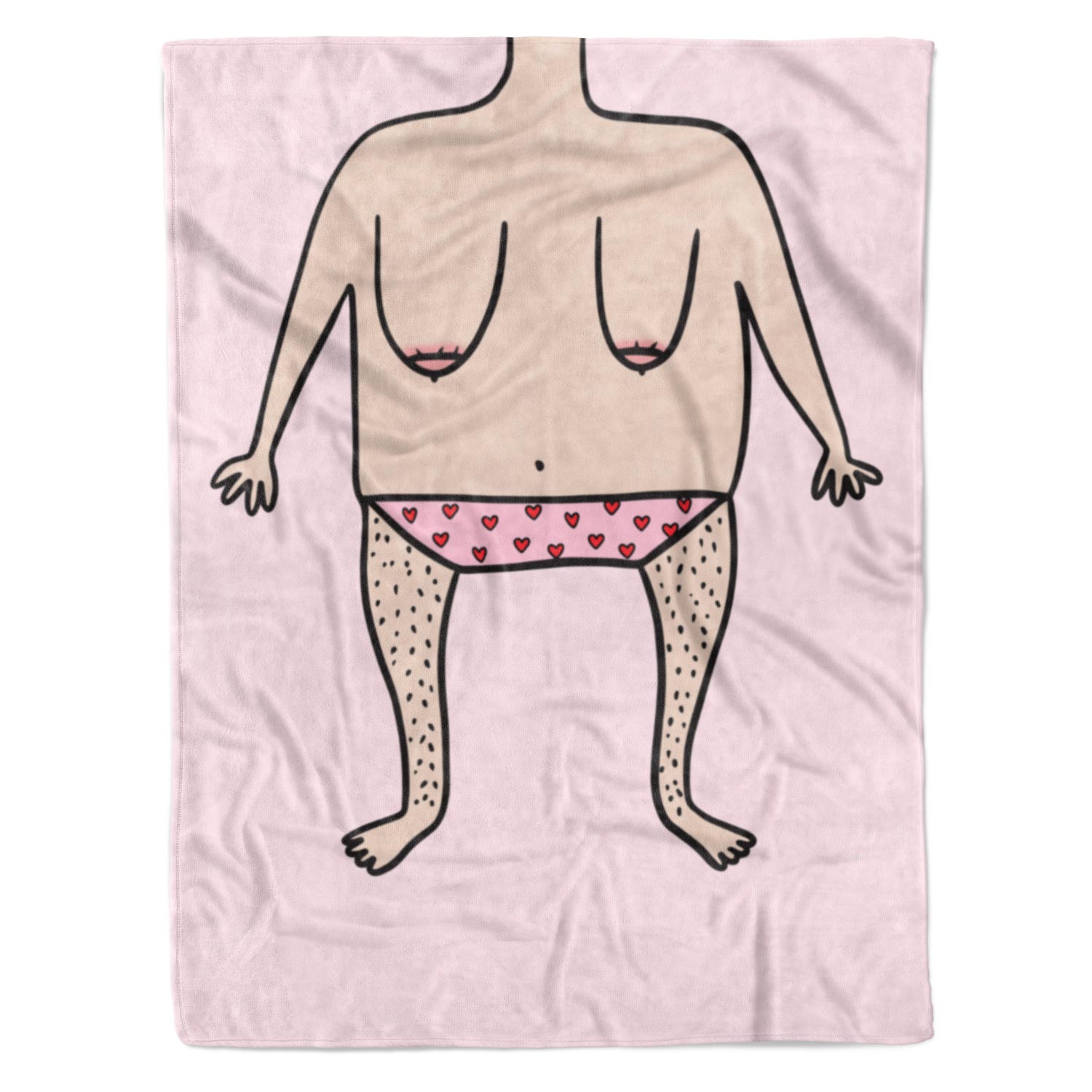 Funny Nude Doodle Personalised Blanket