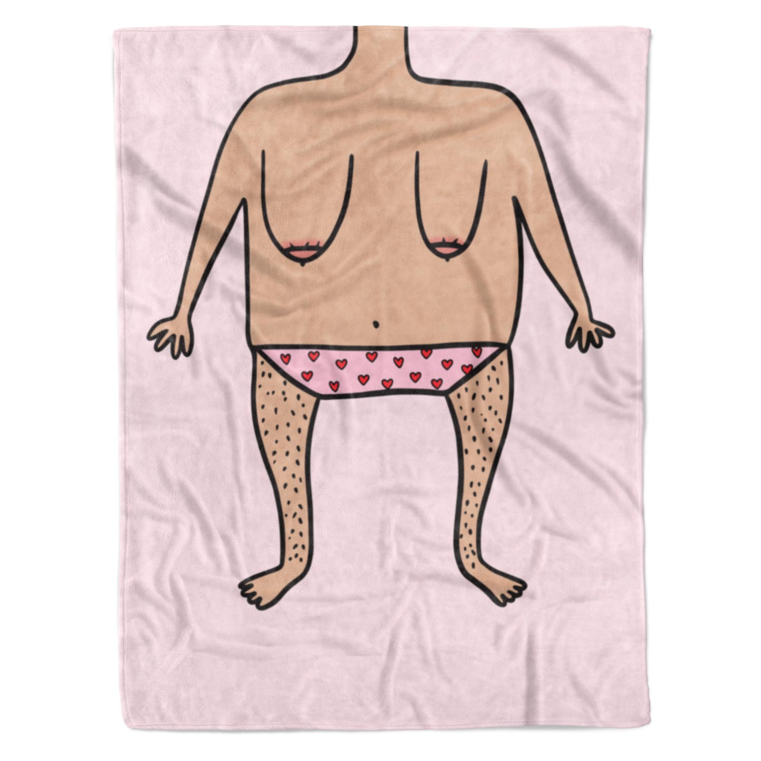 Funny Nude Doodle Personalised Blanket