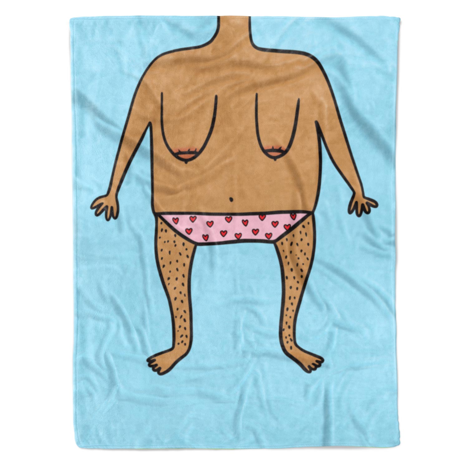 Funny Nude Doodle Personalised Blanket