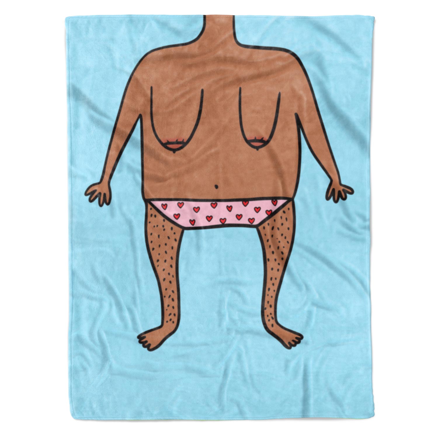 Funny Nude Doodle Personalised Blanket