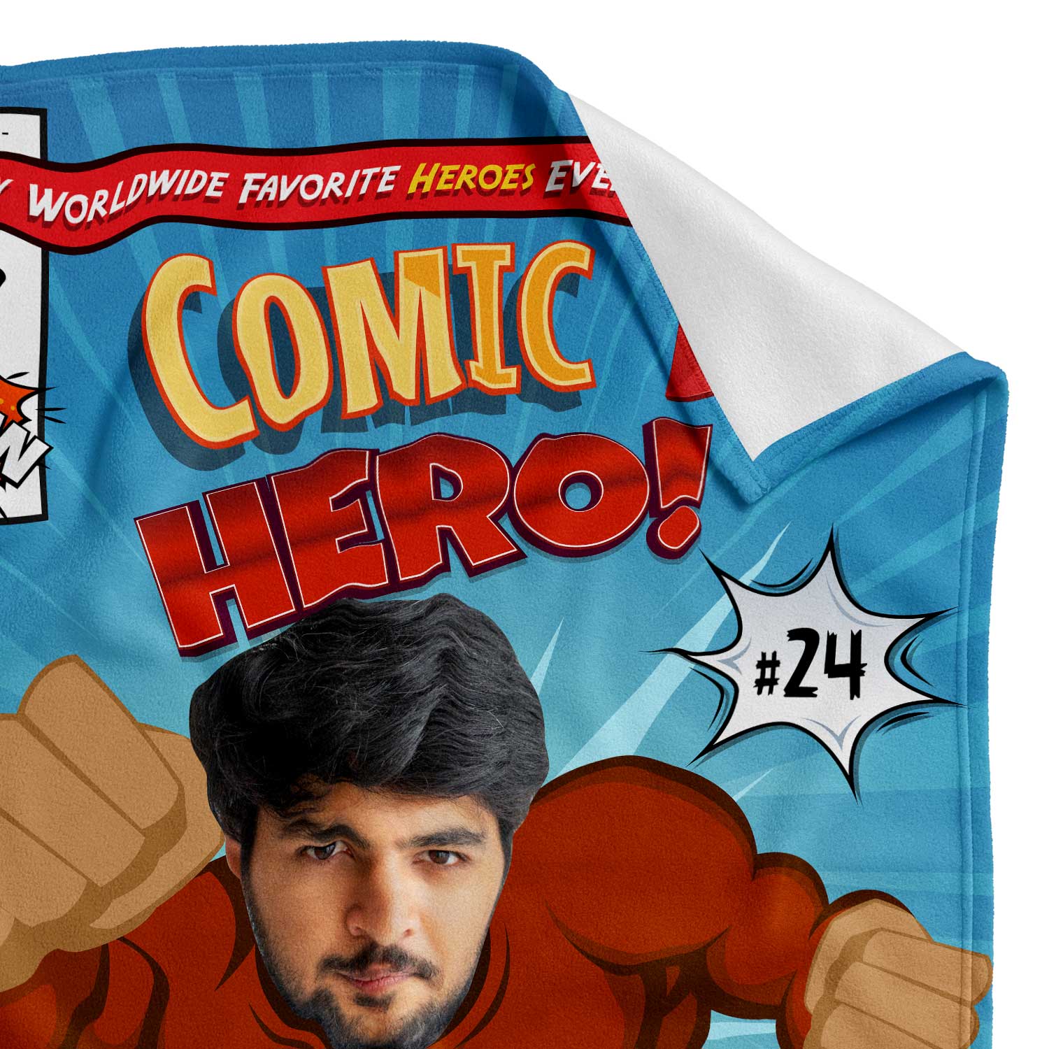 Comic Hero Magazine Personalised Blanket