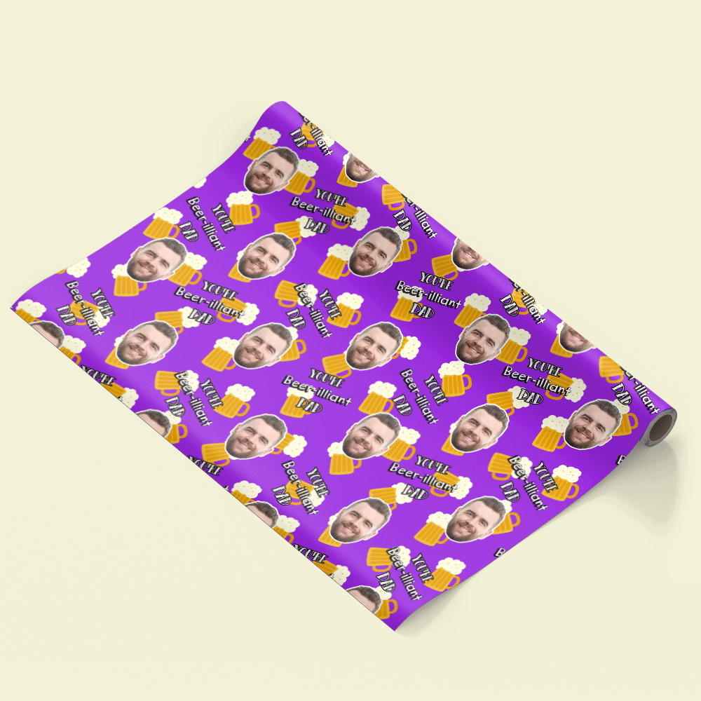 Beer-illiant Dad Personalised Wrapping Paper