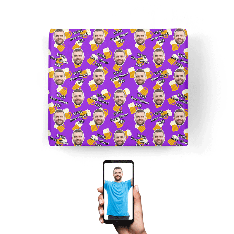 Beer-illiant Dad Personalised Wrapping Paper
