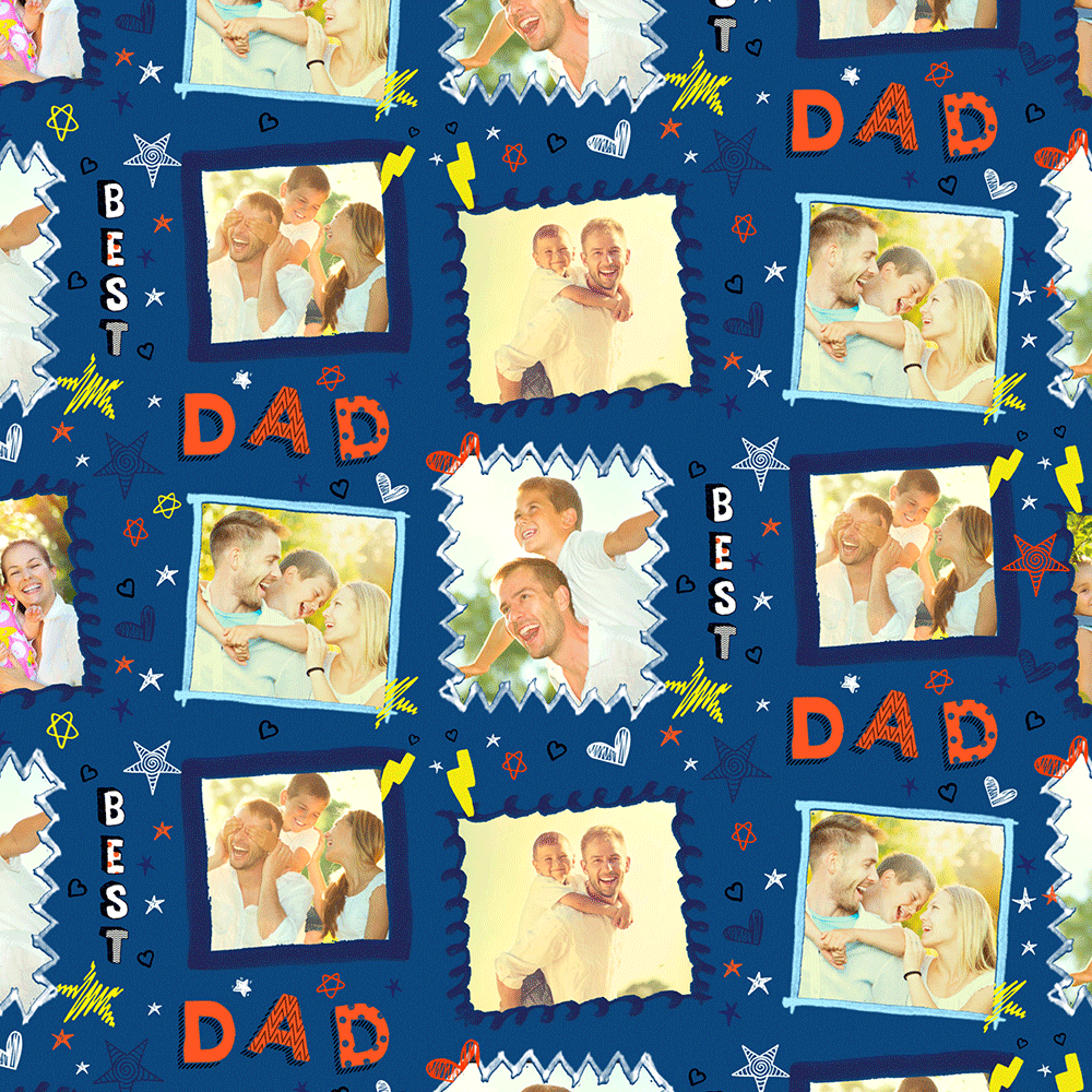 Best Dad Frame Wrapping Paper