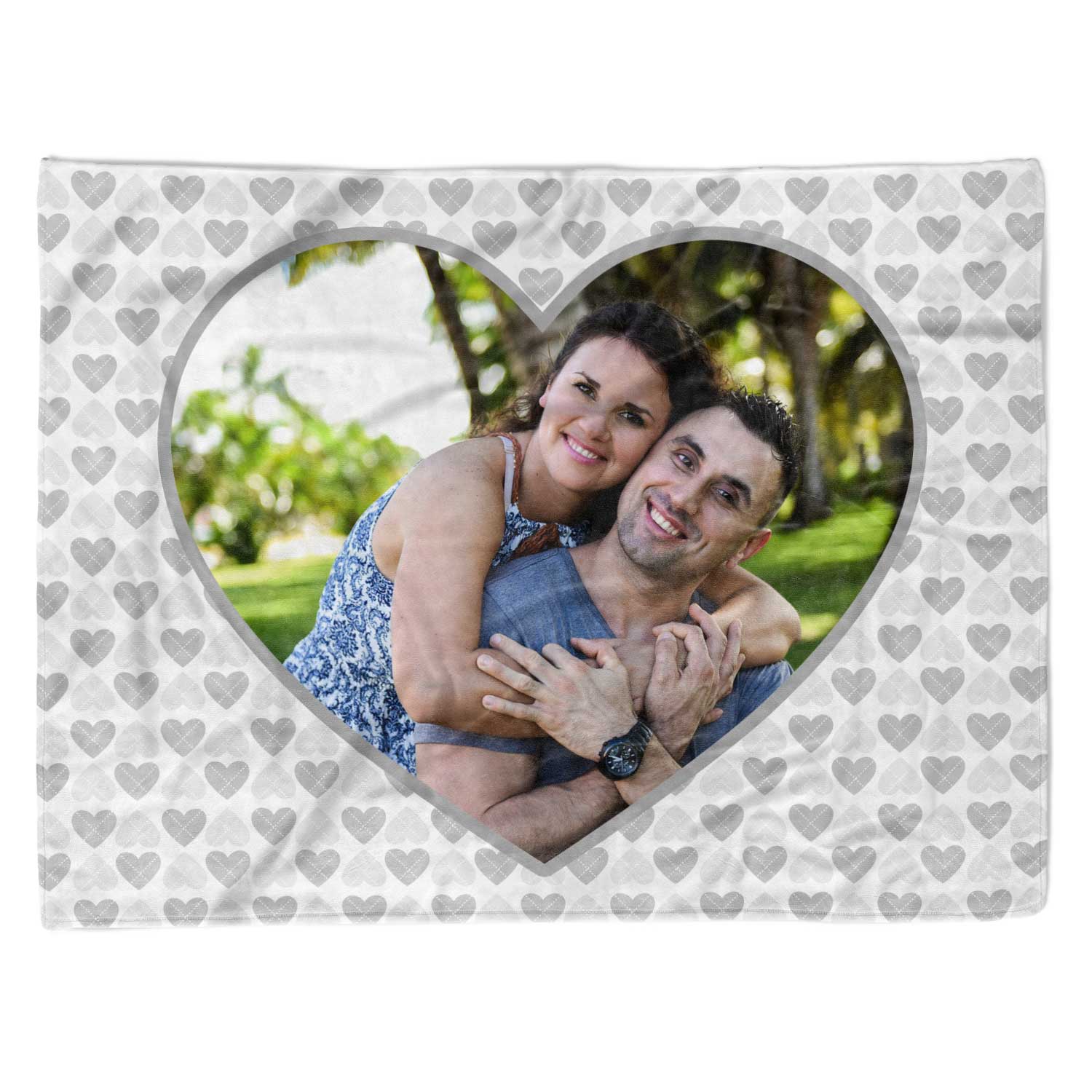 Grey Hearts Photo Blanket