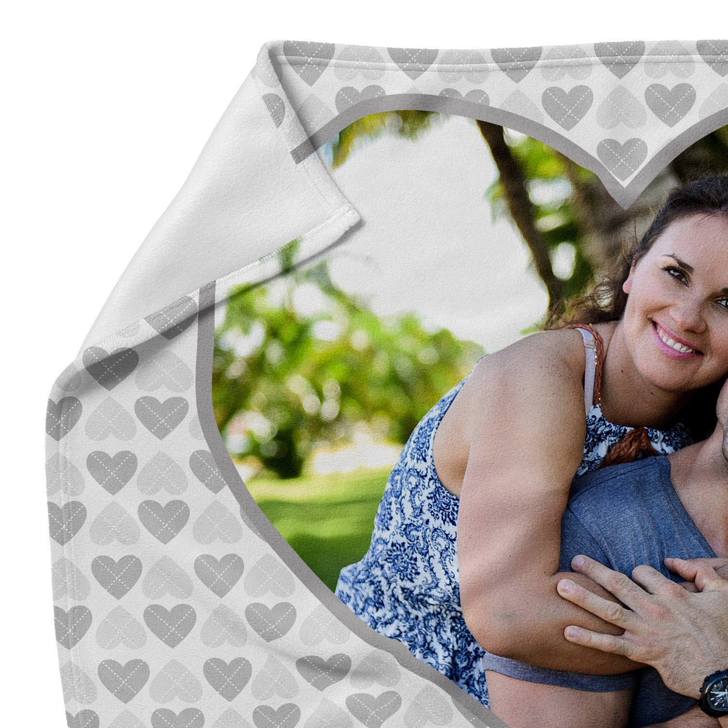 Grey Hearts Photo Blanket