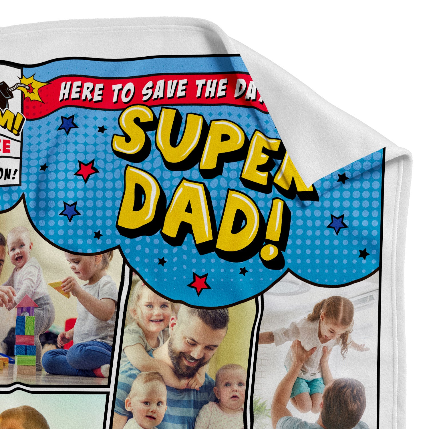 Super Dad Comic Personalised Blanket