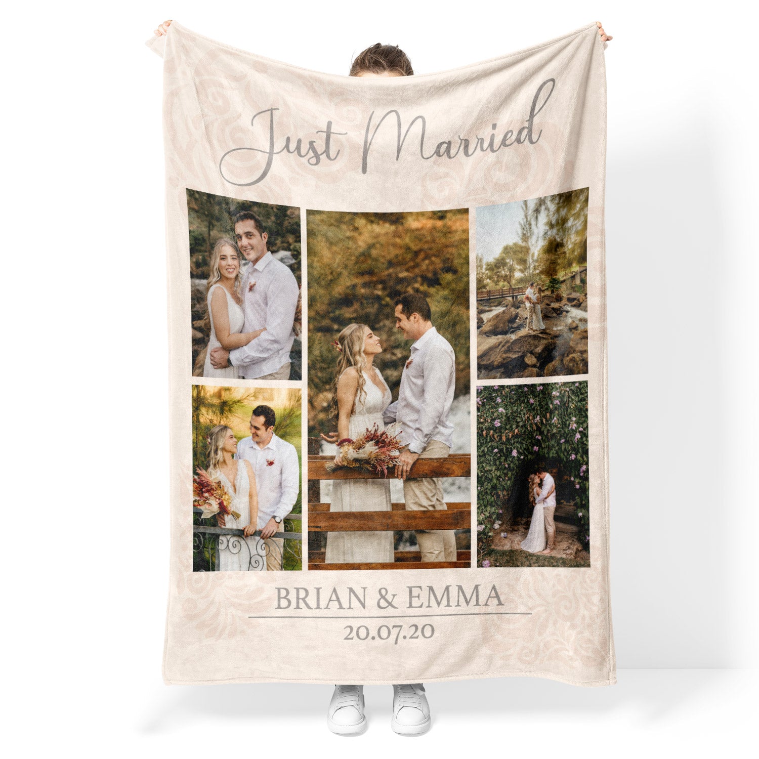 Just Married Personalised Blanket