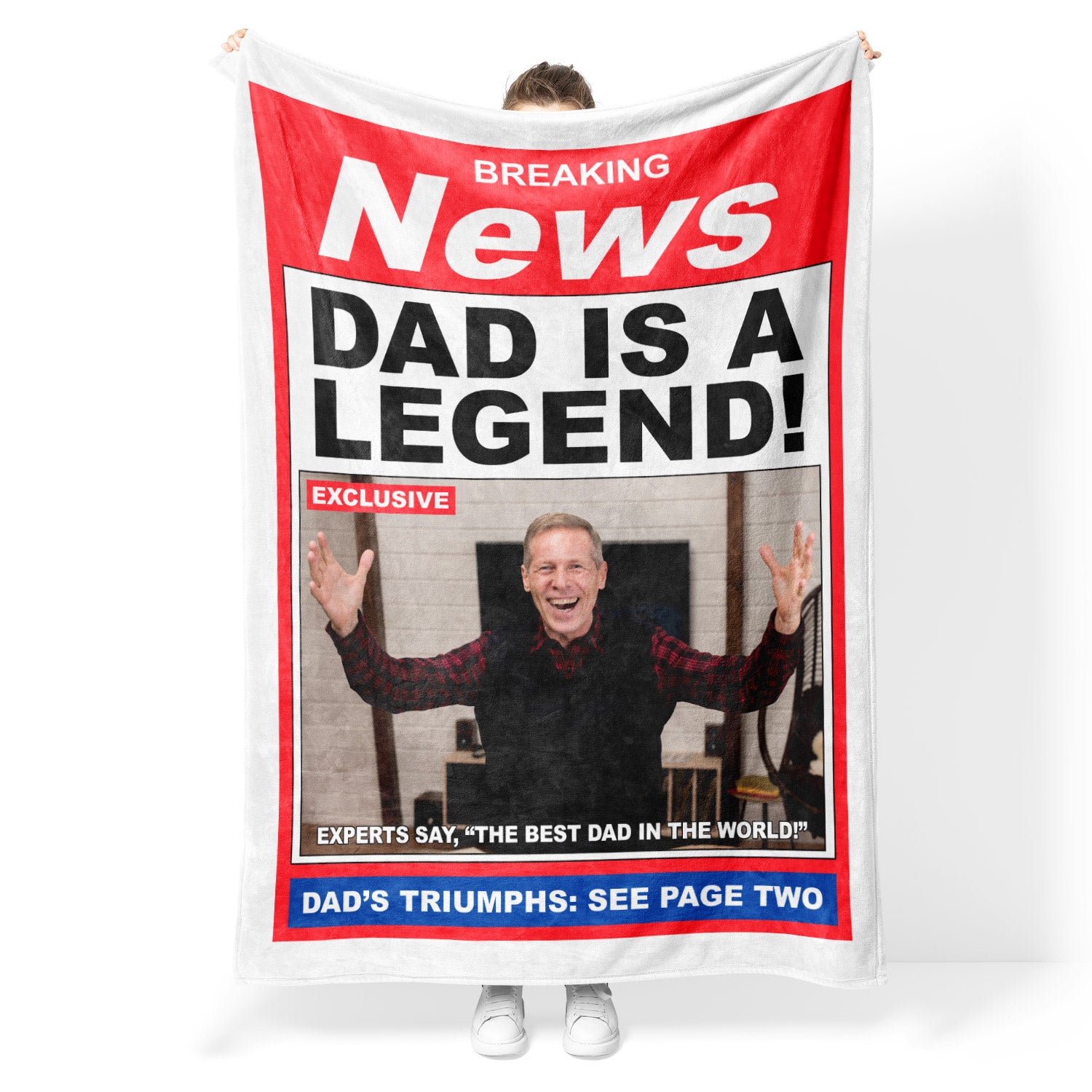 News! Dad Is A Legend Personalised Blanket