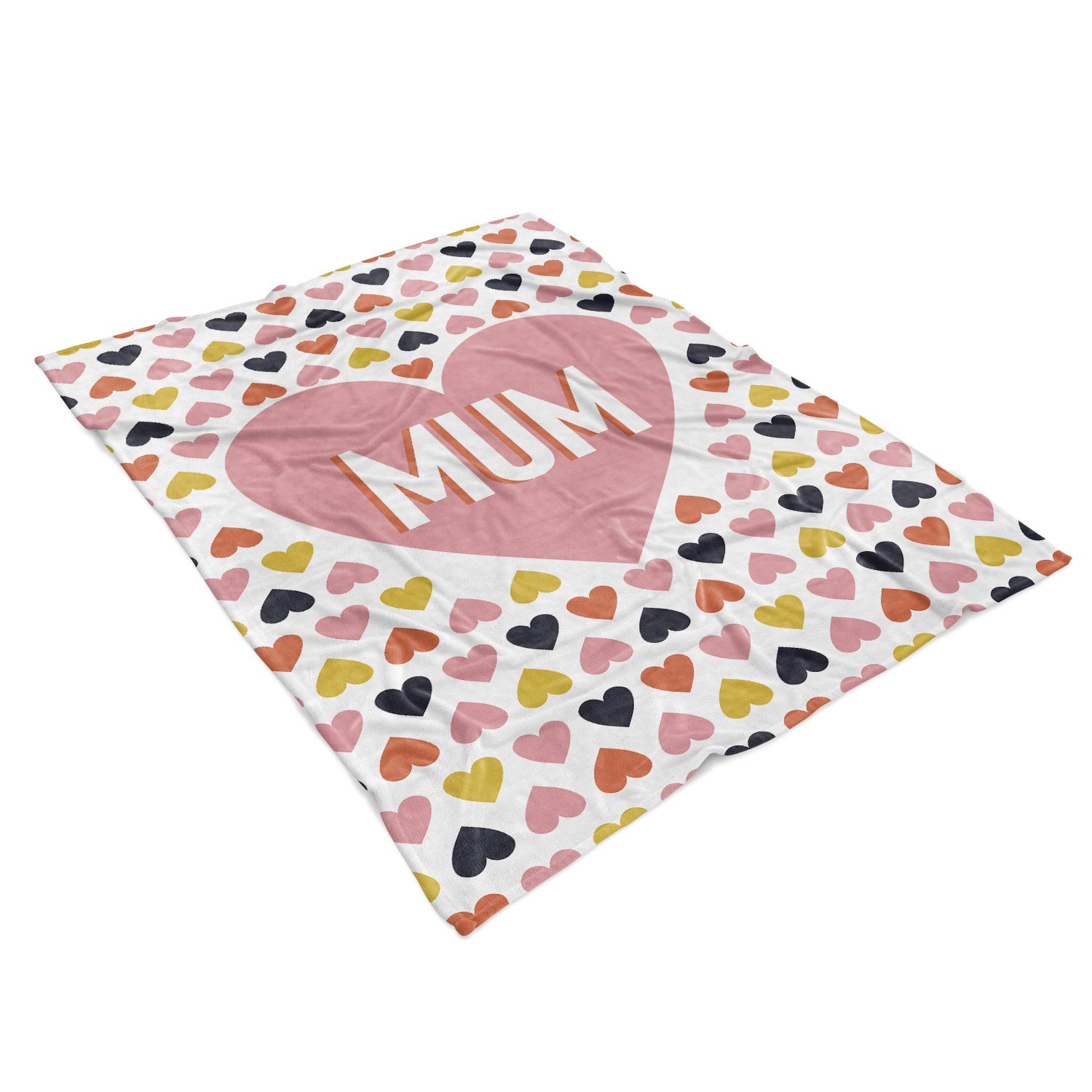 Mum Heart Fleece Blanket