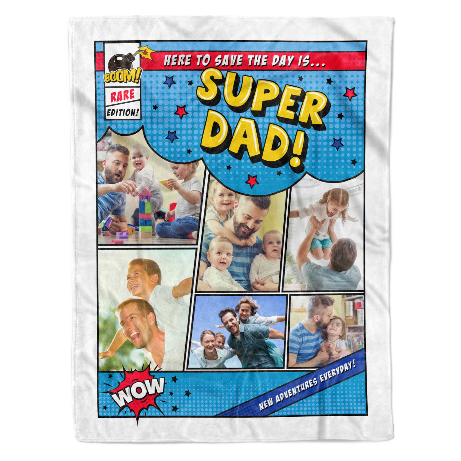 Super Dad Comic Personalised Blanket
