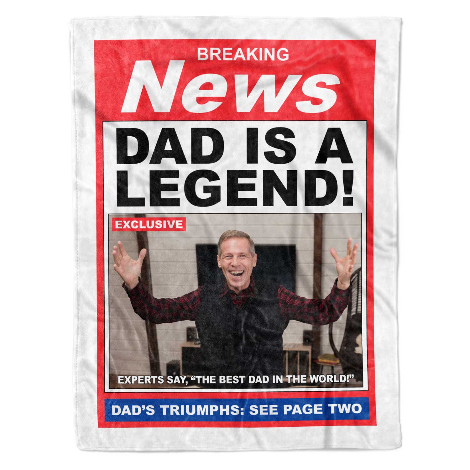 News! Dad Is A Legend Personalised Blanket