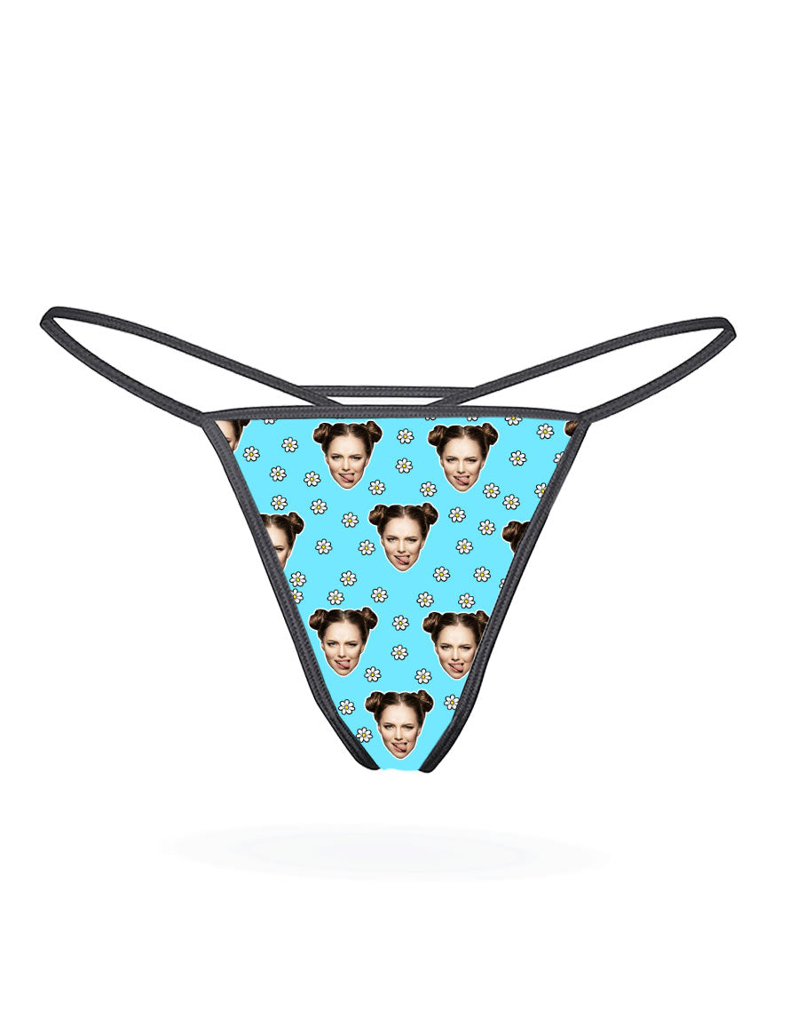 Customisable Face Daisies Thong