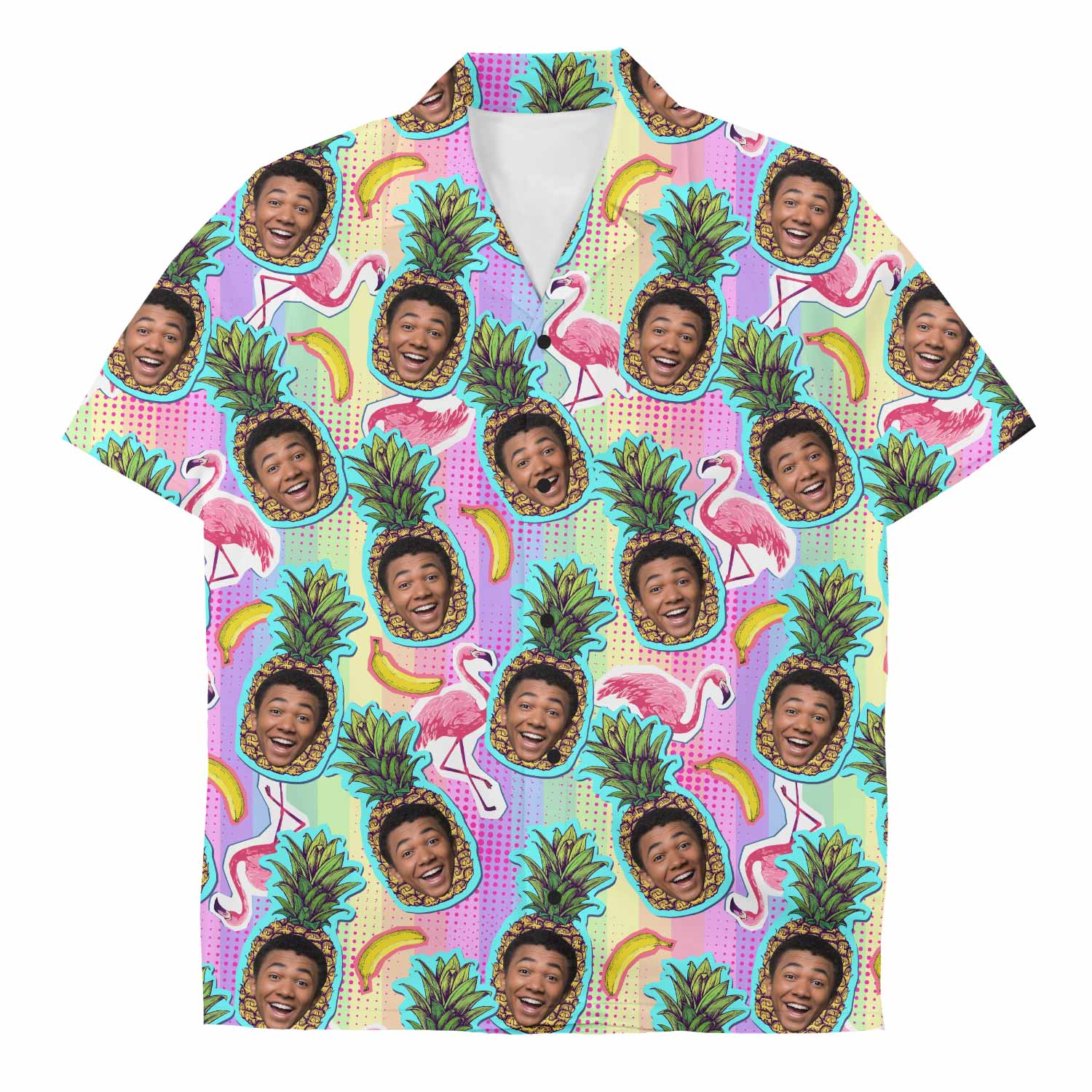 Pineapple Custom Hawaiian Shirt Face Shirt