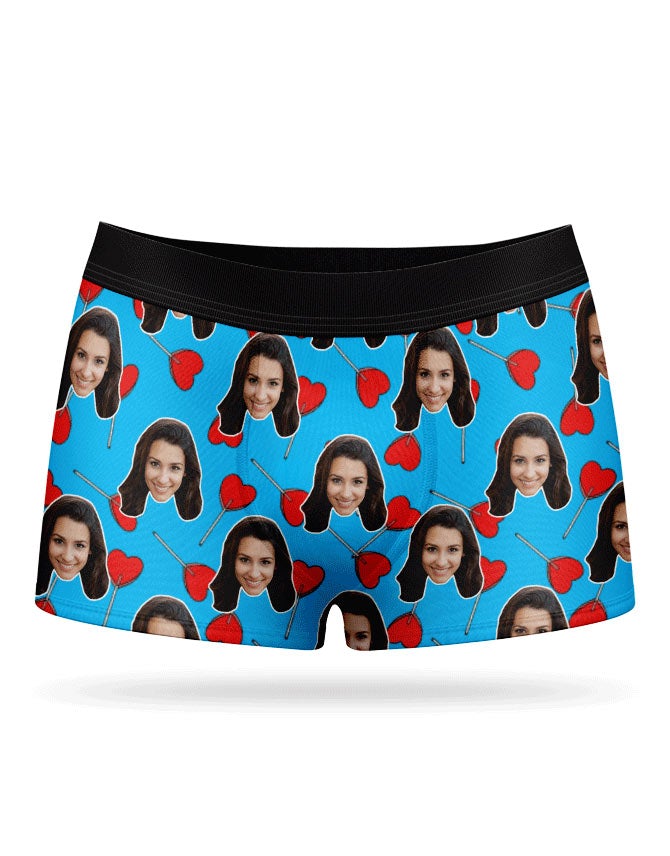 Custom Photo Heart Lollipops Boxers
