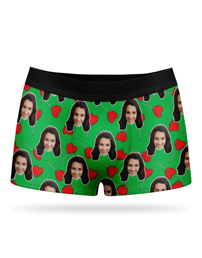 Heart Lollipops Boxers With Photo On