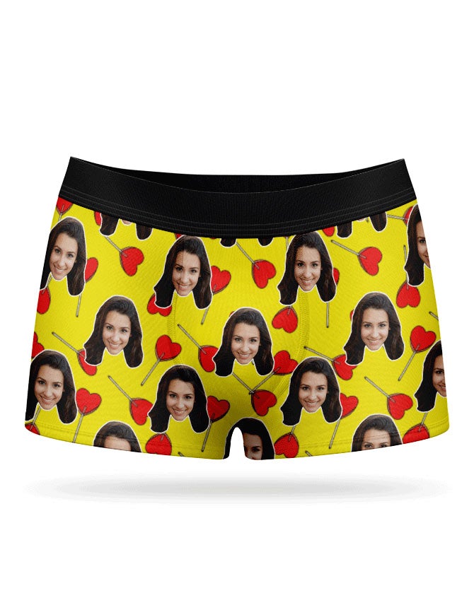 Yellow Heart Lollipops Boxer Shorts