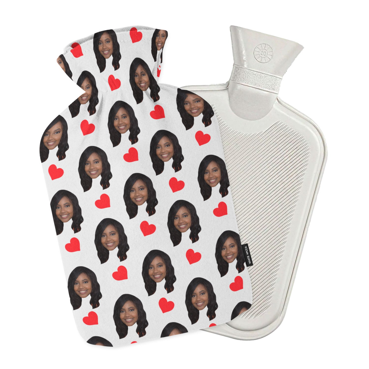 Face Hearts Personalised Hot Water Bottle