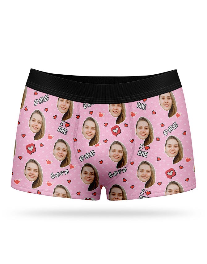 Pink I Love Bae Boxers