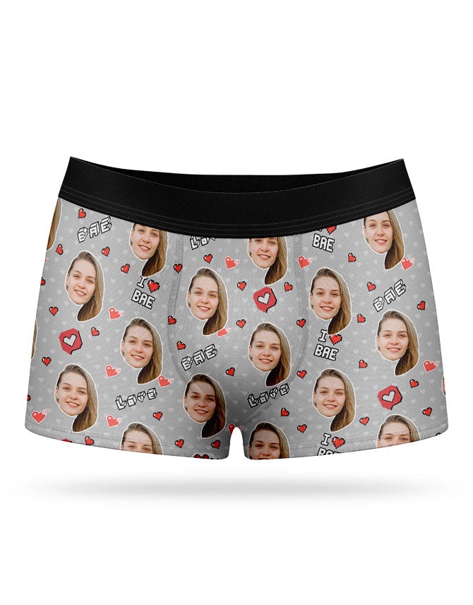 I Love Bae Boxer Shorts With Photo On