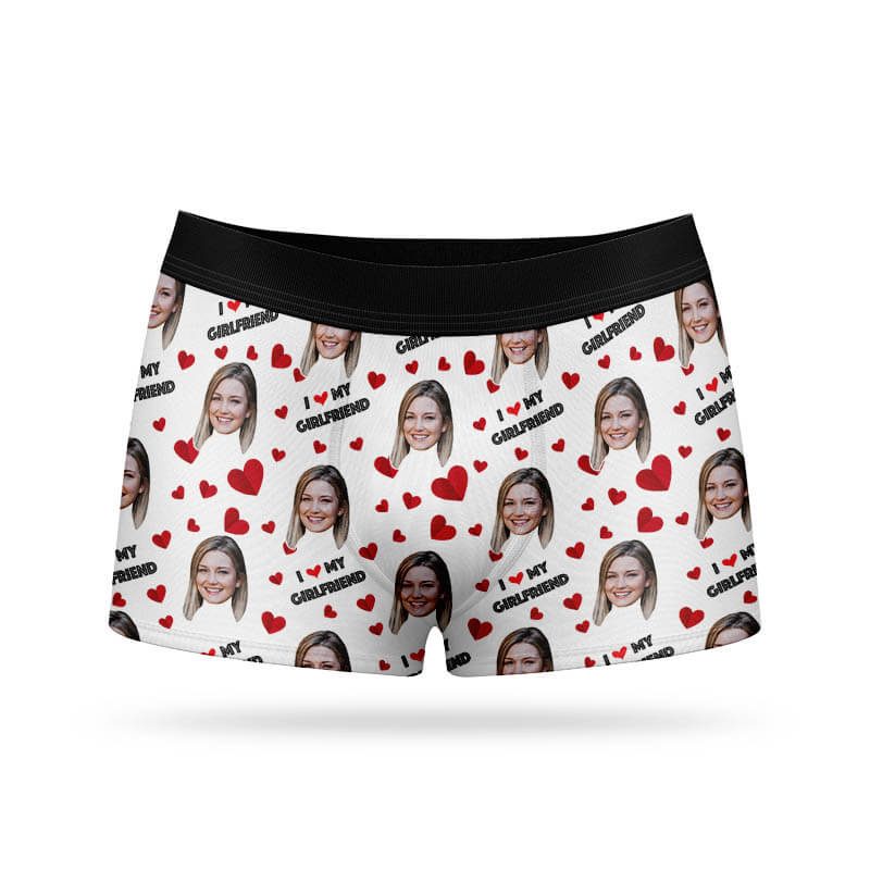 Personalised I Love My Girlfriend Boxer Shorts