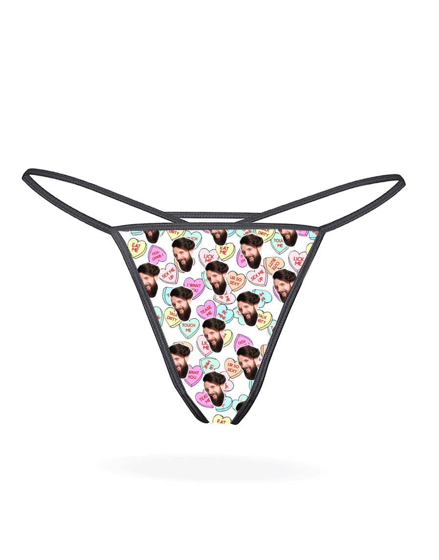 Customisable Naughty Love Hearts Thong