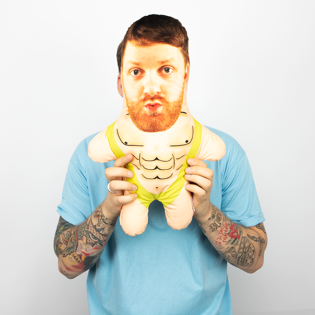 Mankini Face Pillow Doll & Owner