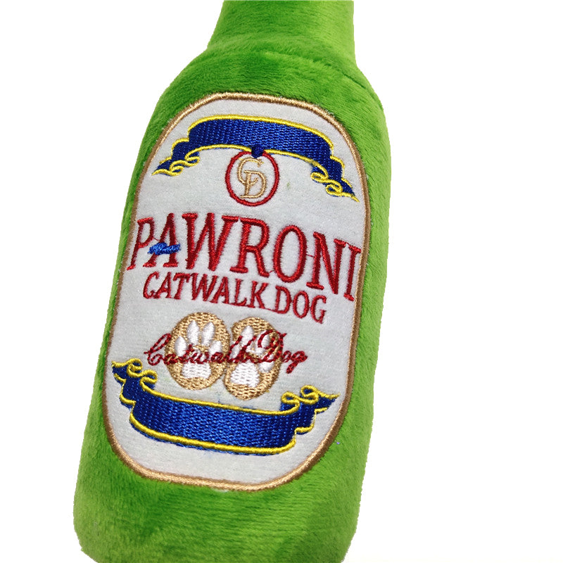 Beer Bottle Plush Dog Toy