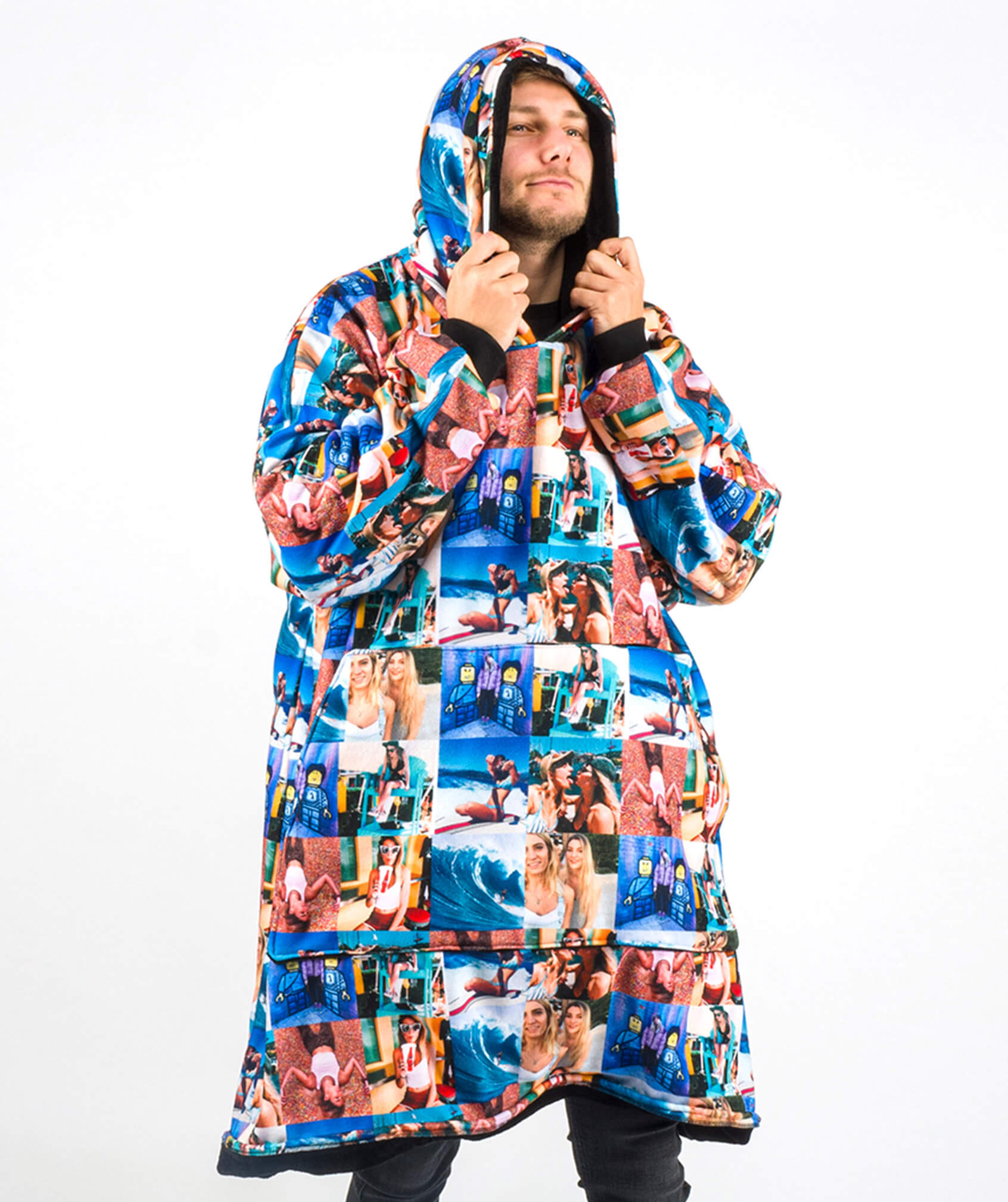 Photo Collage Custom Hoodie Blanket