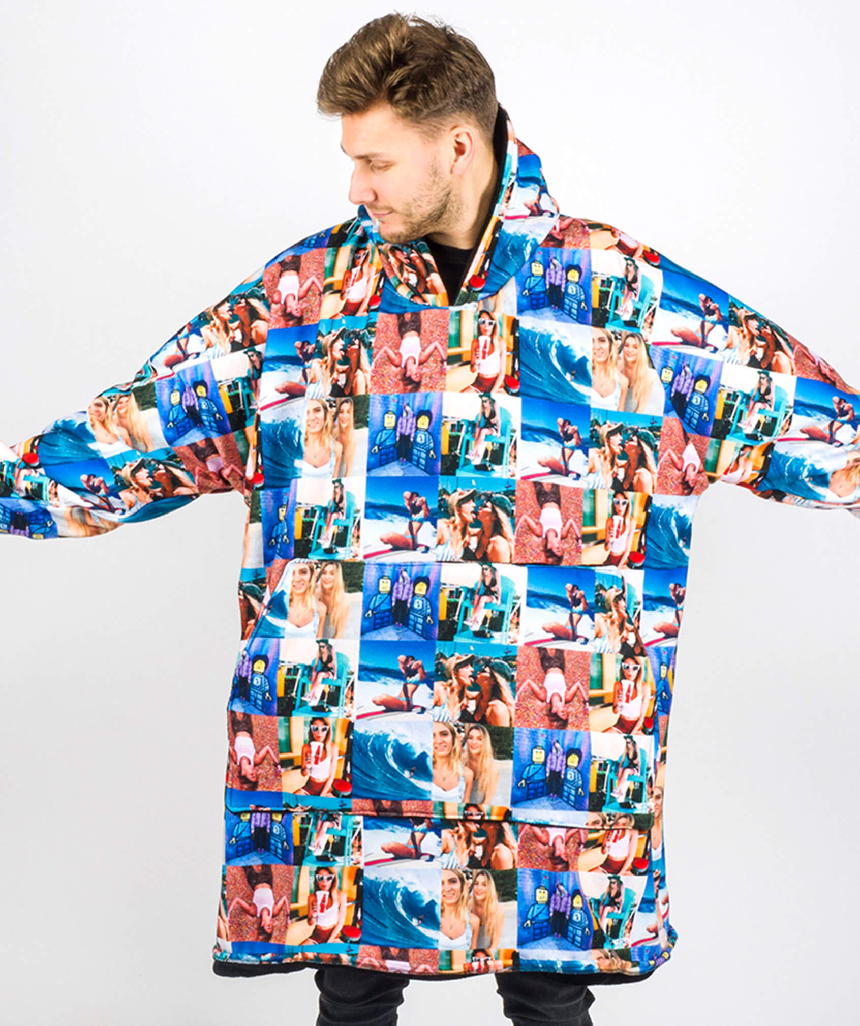 Photo Collage Custom Hoodie Blanket