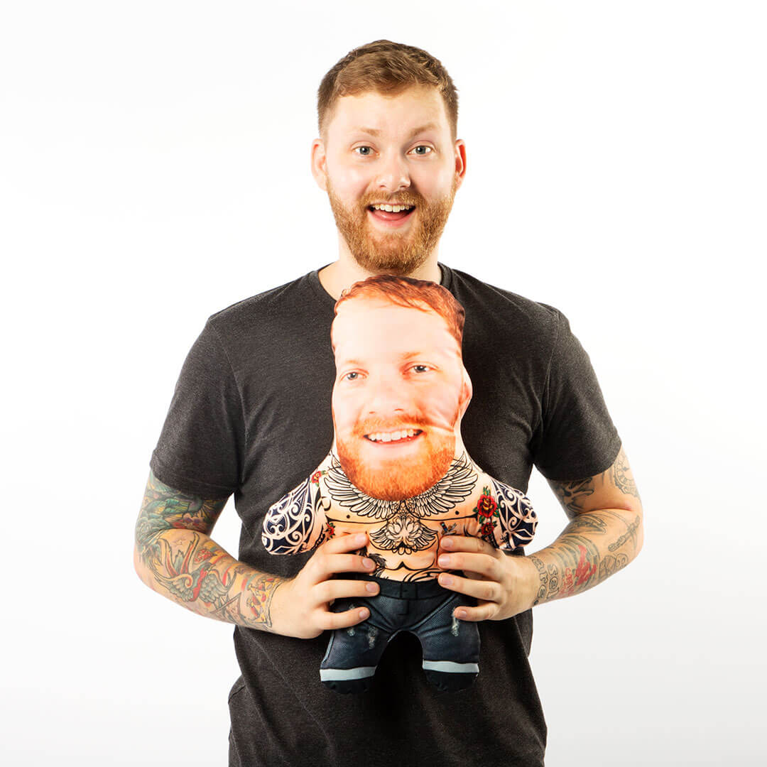 Male Tattoo Face Pillow Photo Doll